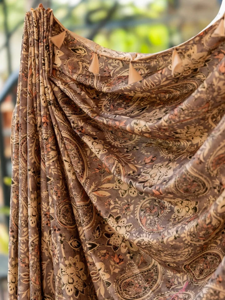 Grey Paisley Saree