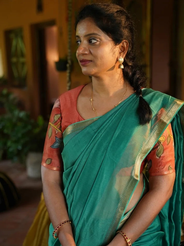 Emerald Elegance Saree