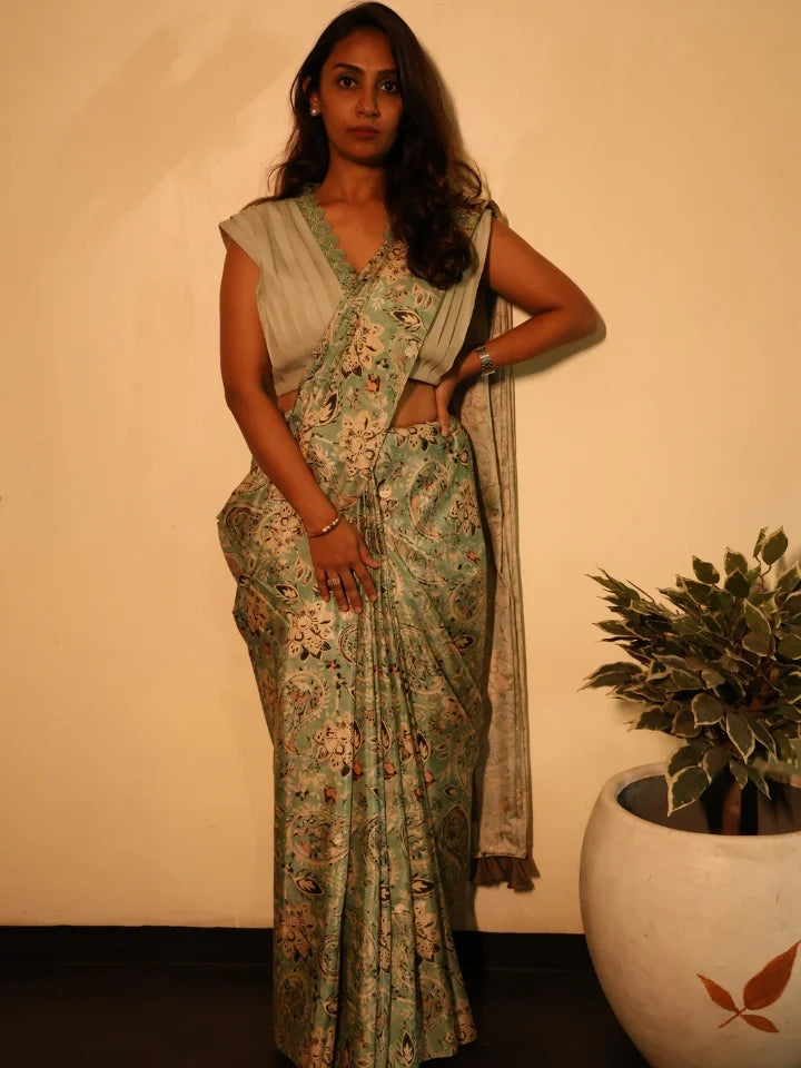 Mint Paisley Saree
