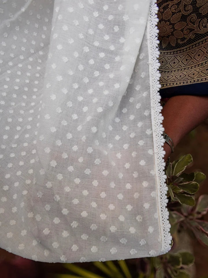 Delicate White Candy Saree