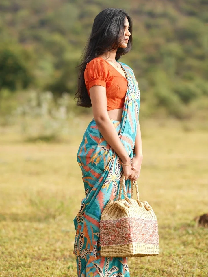 Sunlit Lagoon Saree