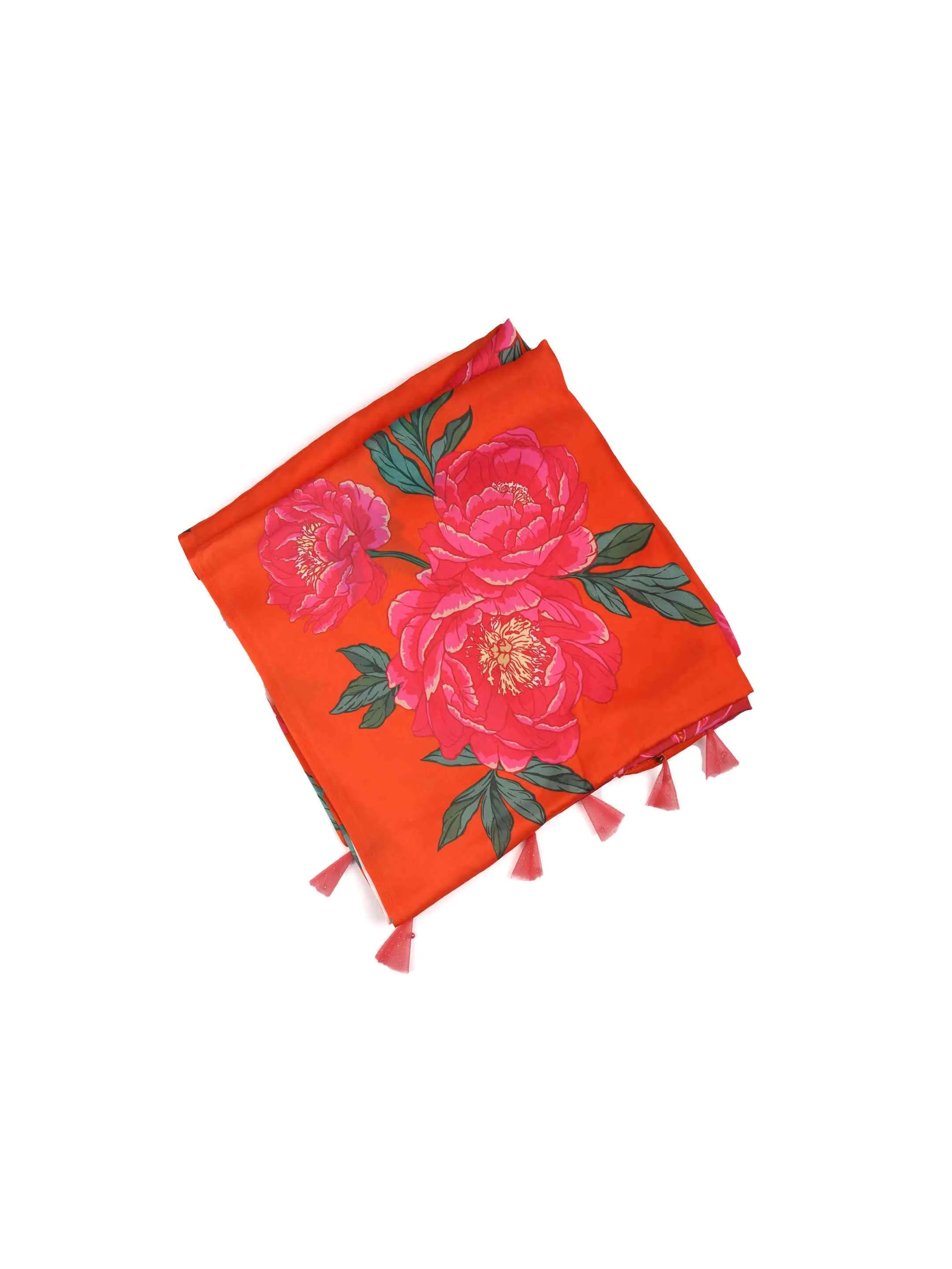 Fiery Floral Saree