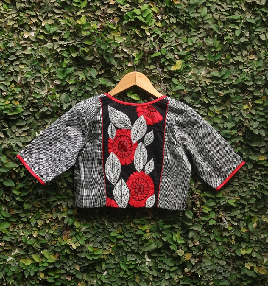 Plaid Bloom Blouse