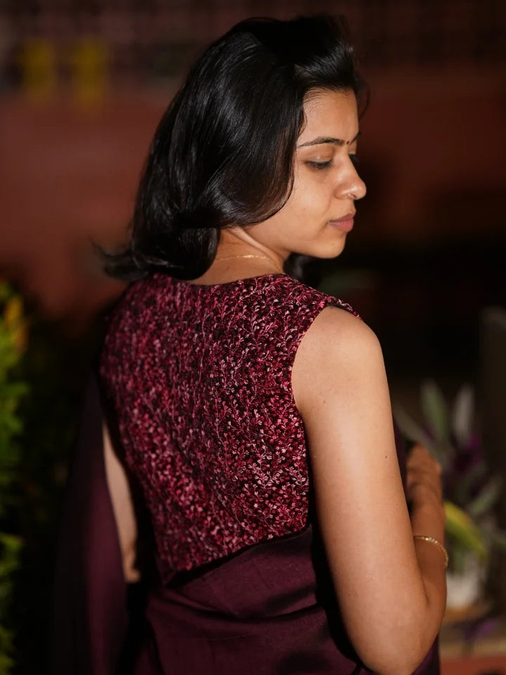 Maroon Majesty Saree