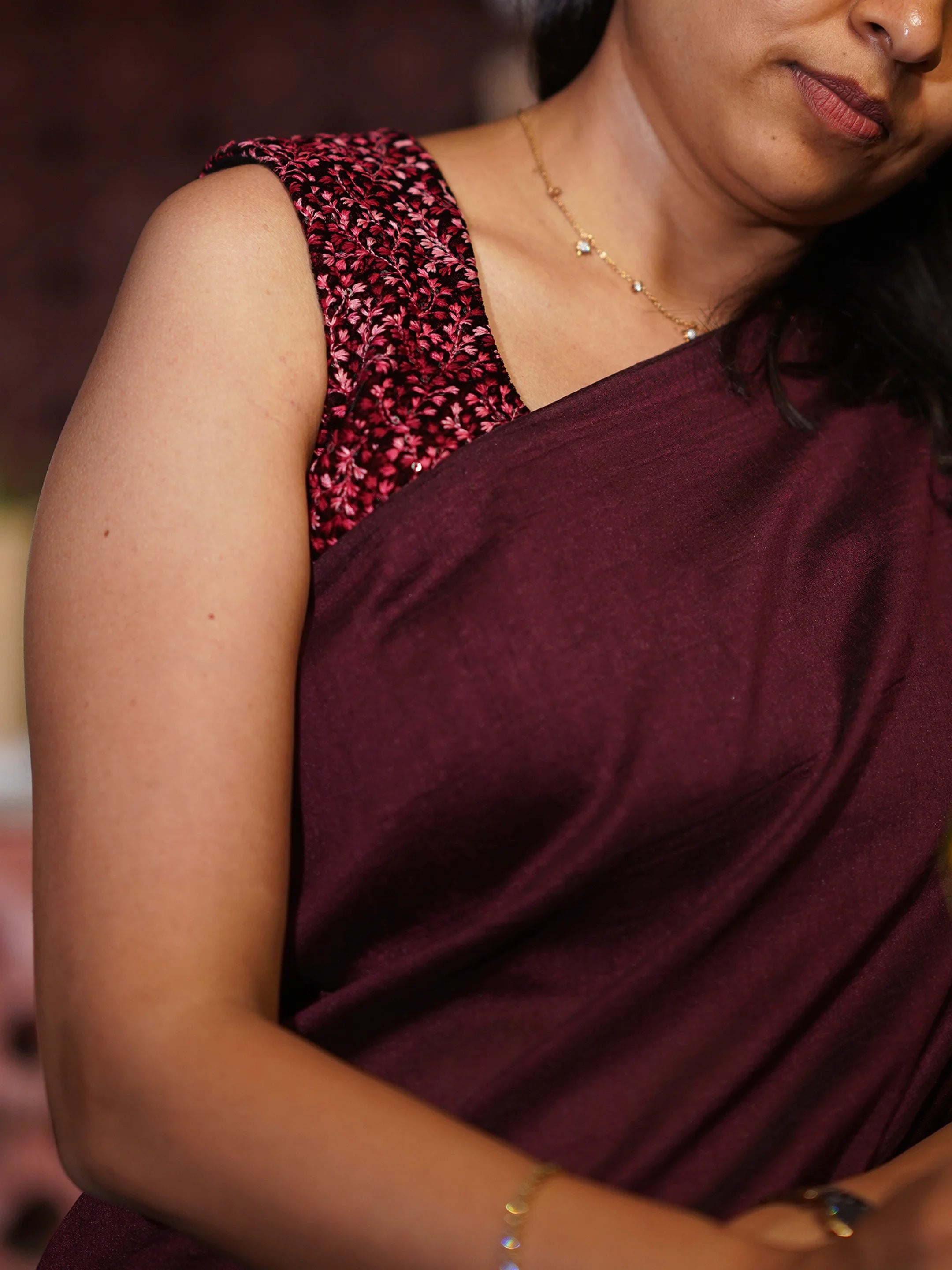 Maroon Majesty Saree