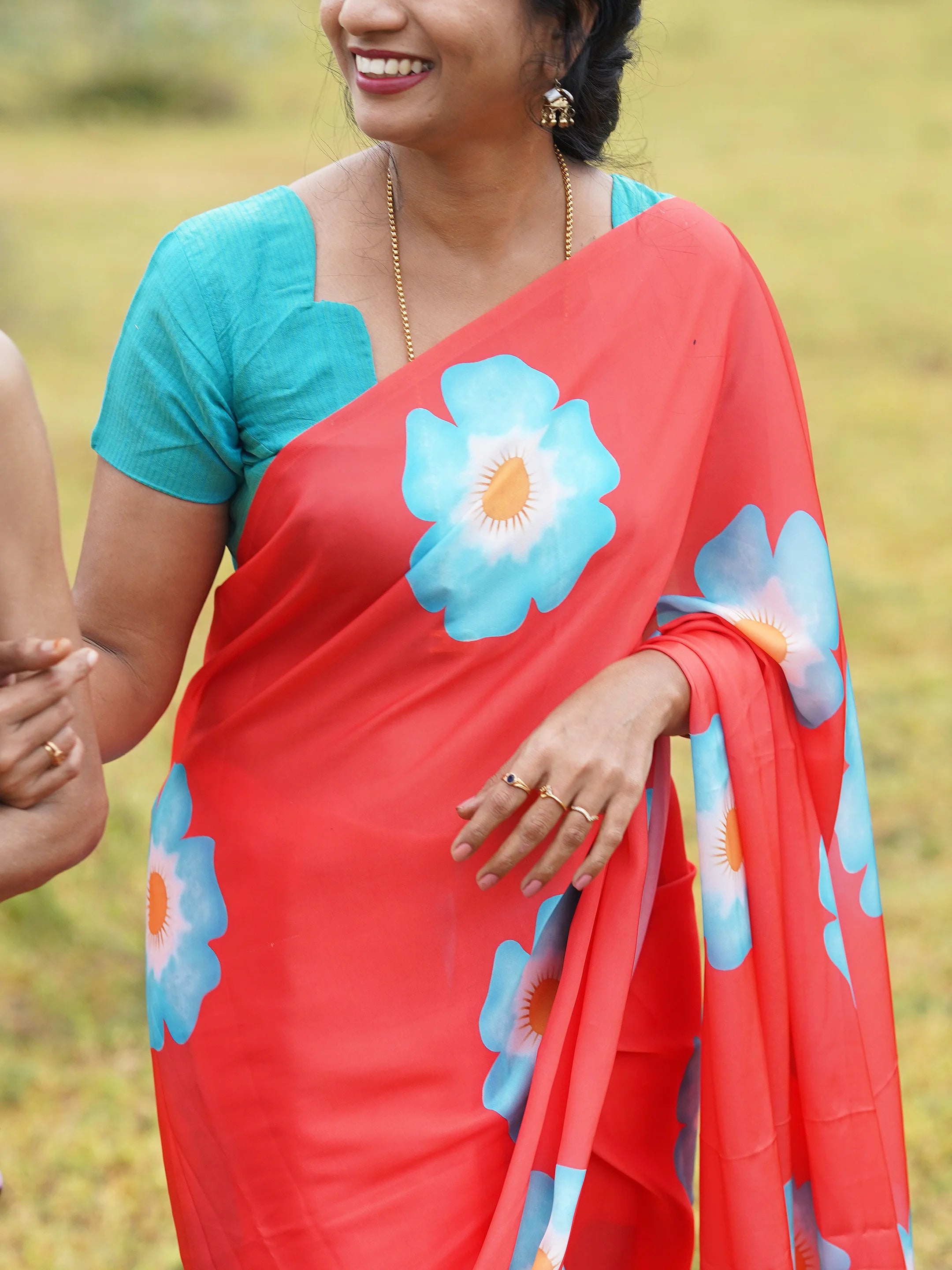 Tangerine Petals Saree