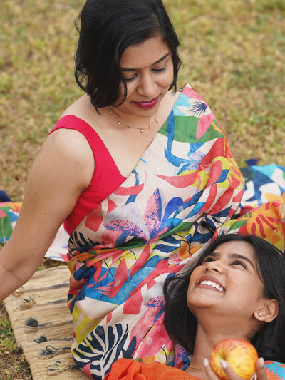 Botanical Burst Saree