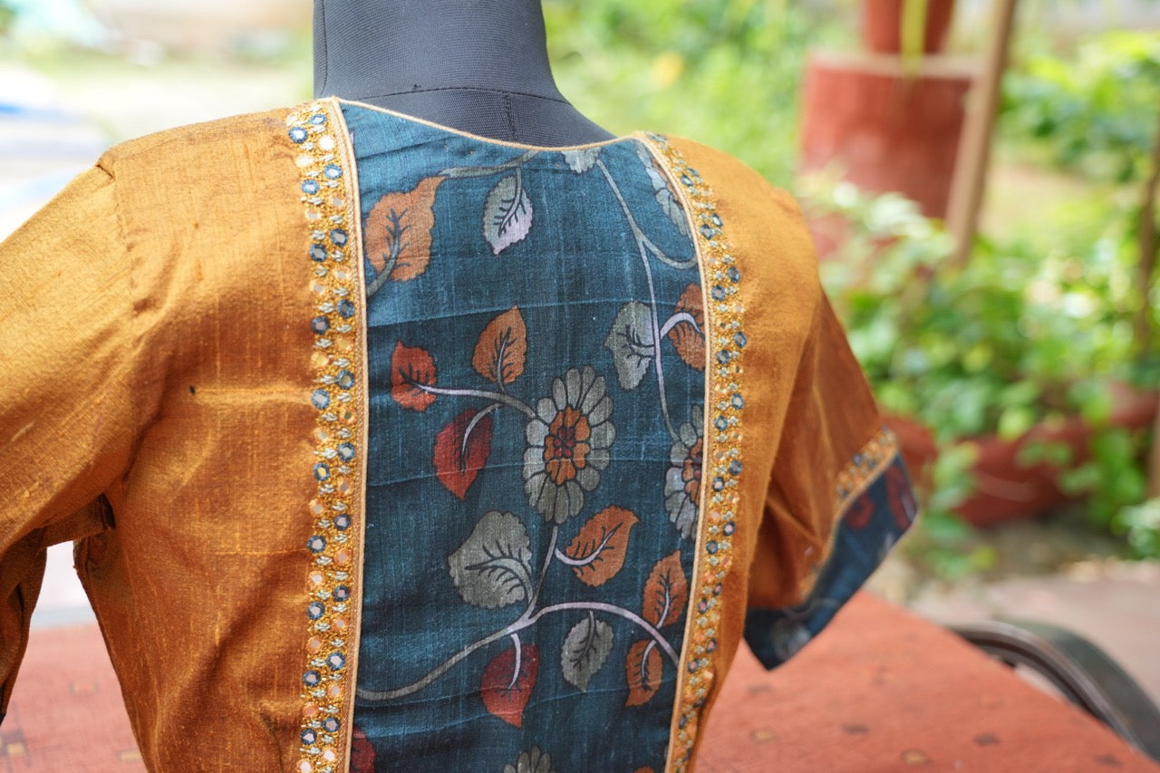 Oil Mustard Peacock Blue