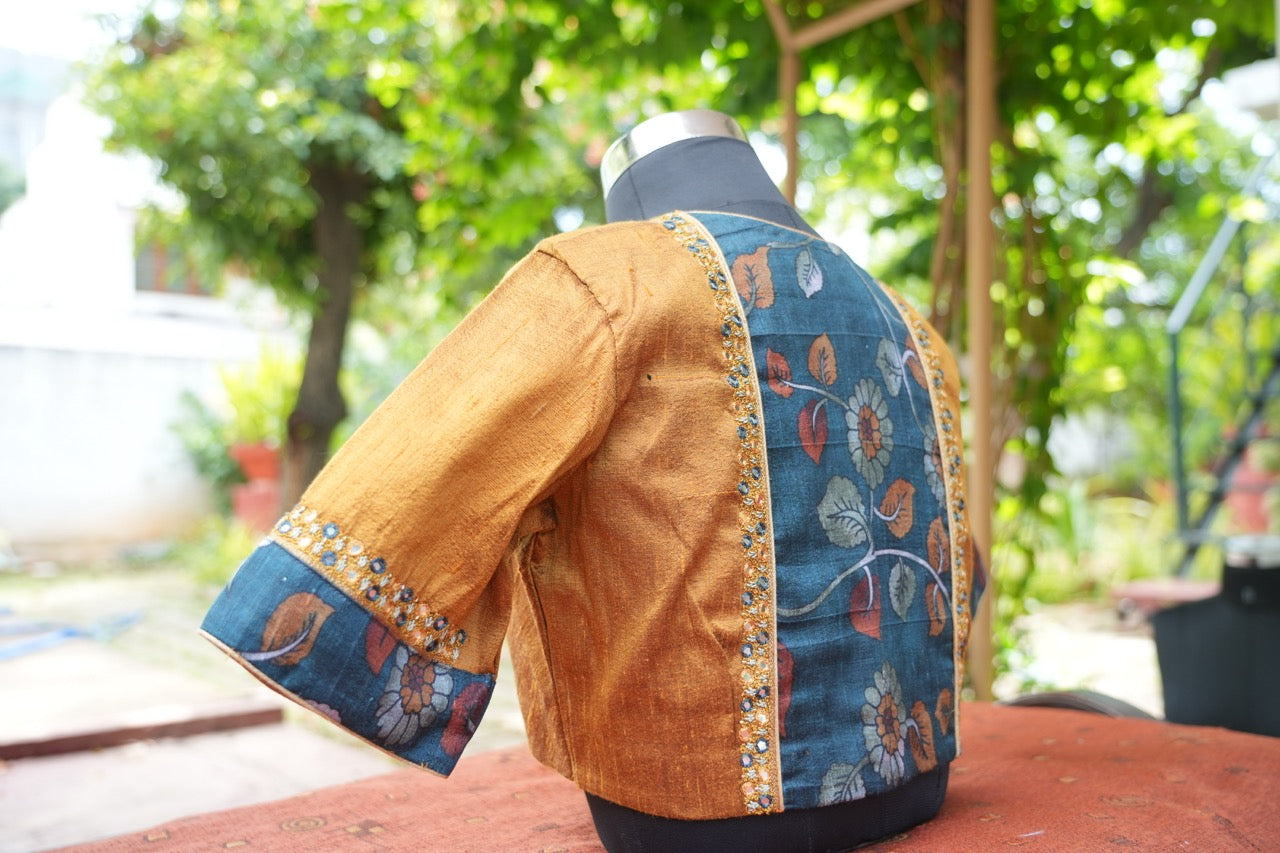 Oil Mustard Peacock Blue