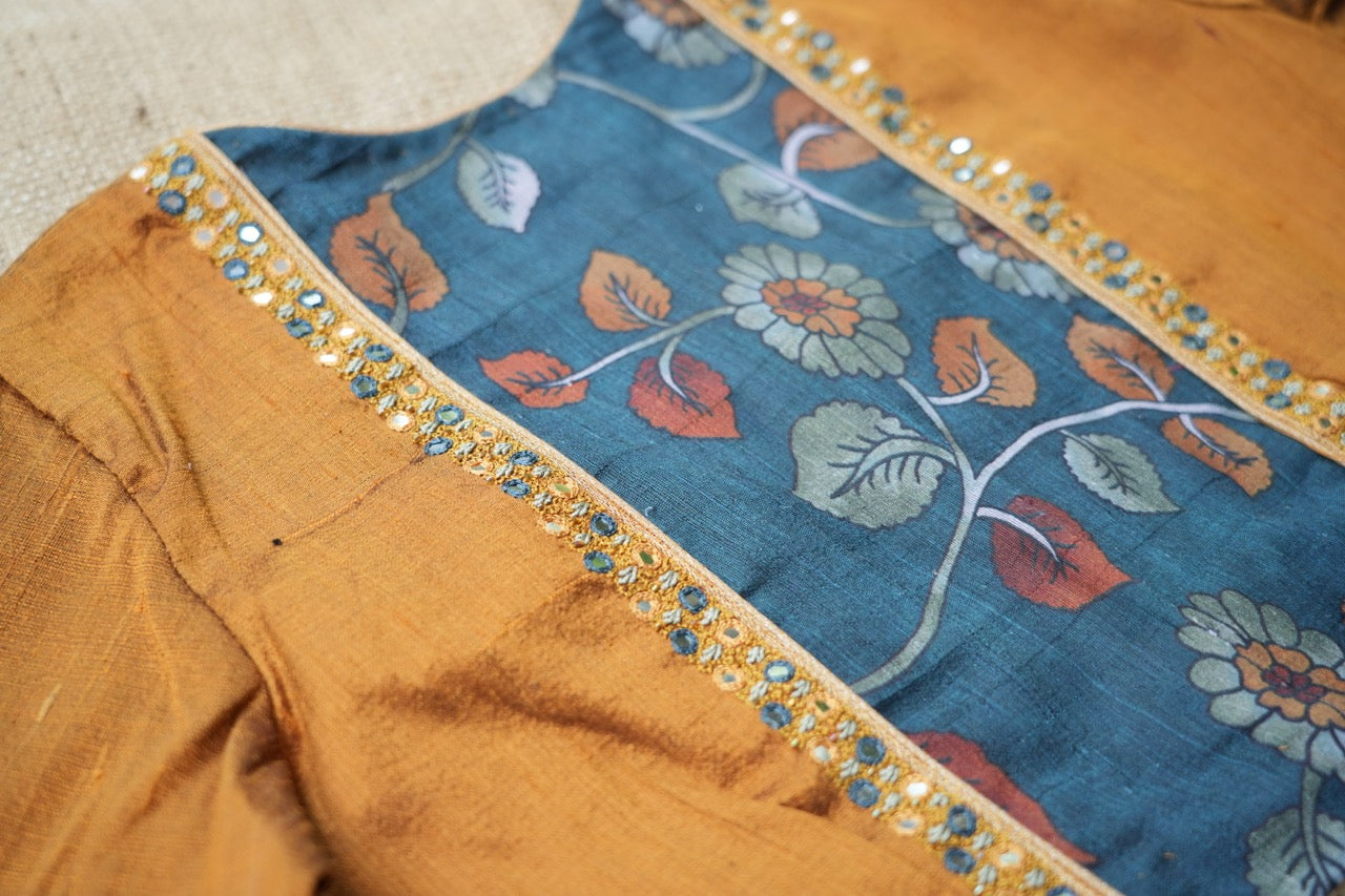 Oil Mustard Peacock Blue