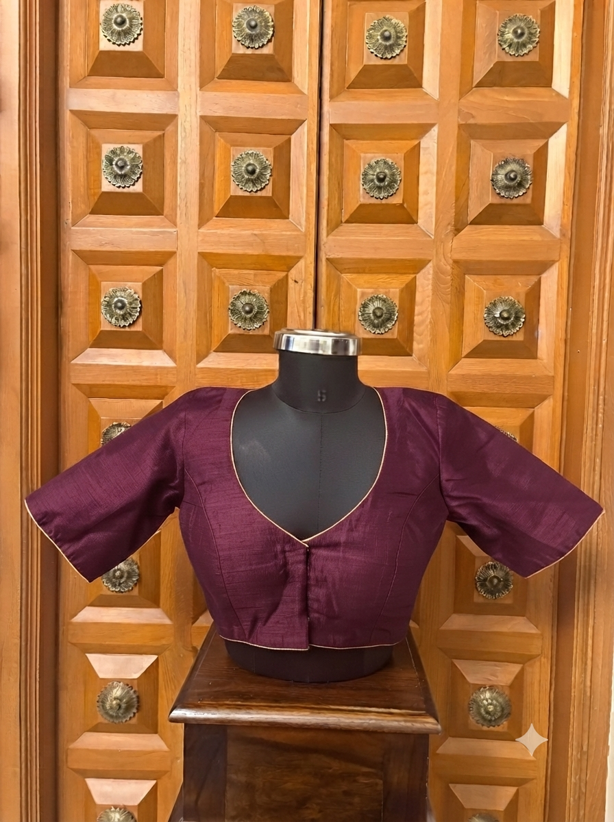 Solids Ethnic - V Neck -Mulberry ES
