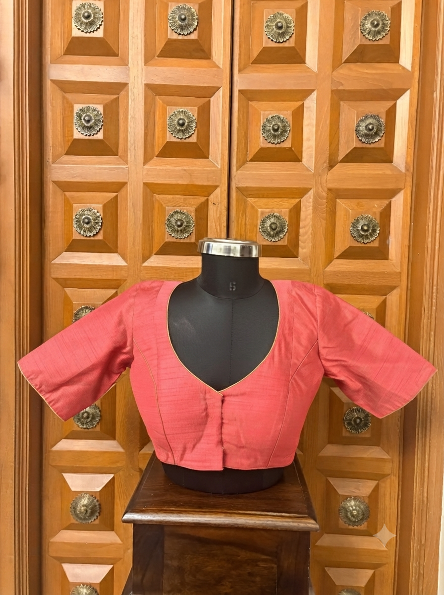Solids Ethnic - V Neck - Coral ES
