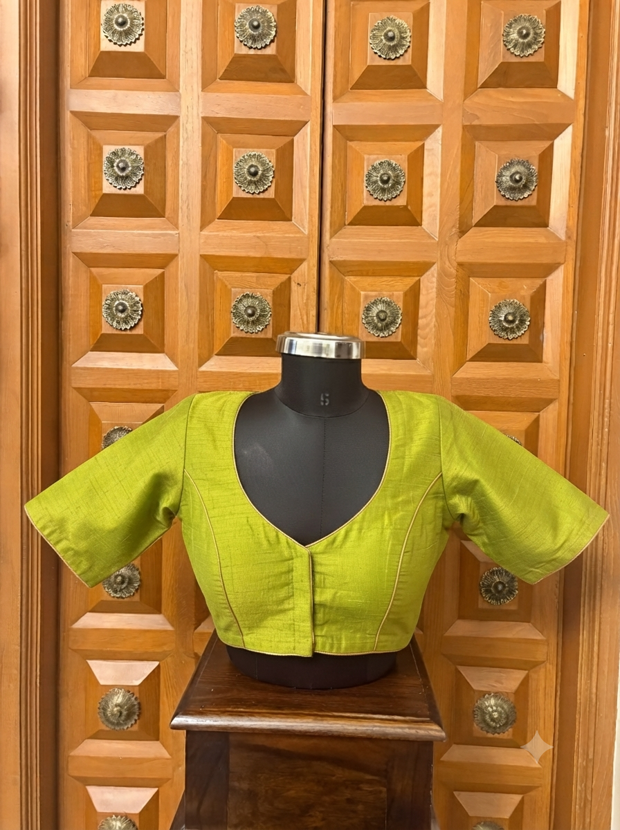 Solids Ethnic - V Neck -Lime ES