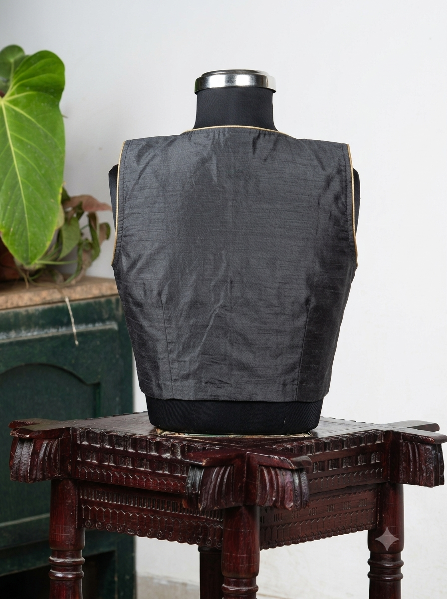 Solids Ethnic - V Neck -Charcoal SL