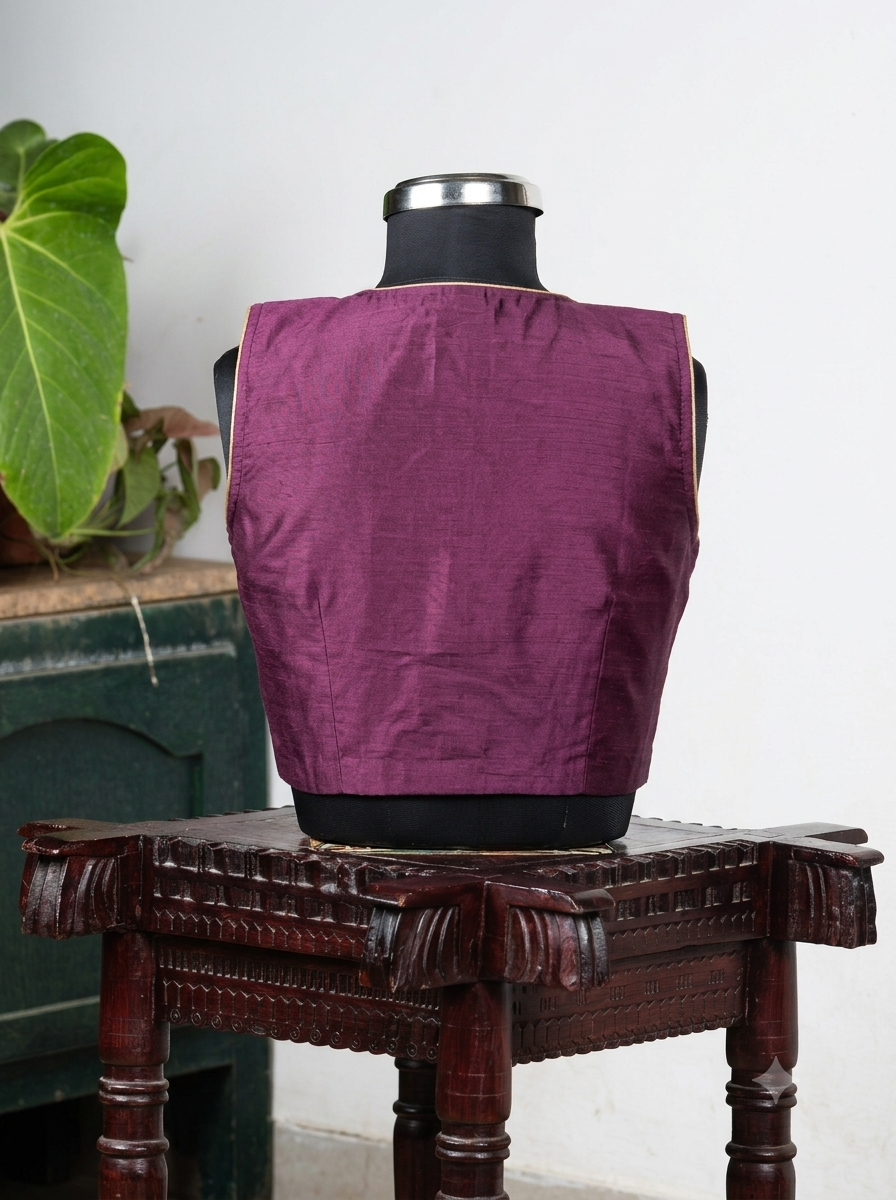 Solids Ethnic - V Neck -Mulberry SL