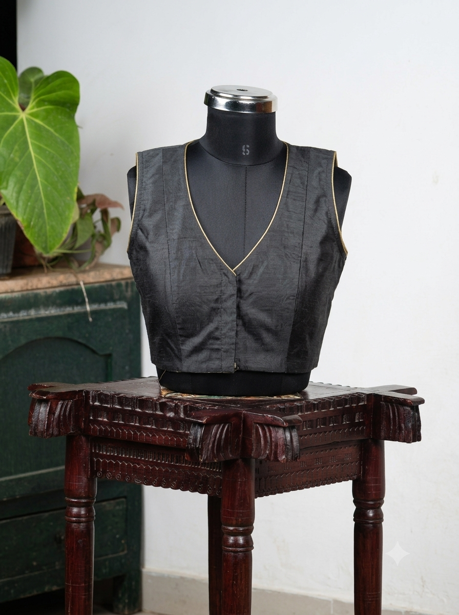 Solids Ethnic - V Neck -Charcoal SL