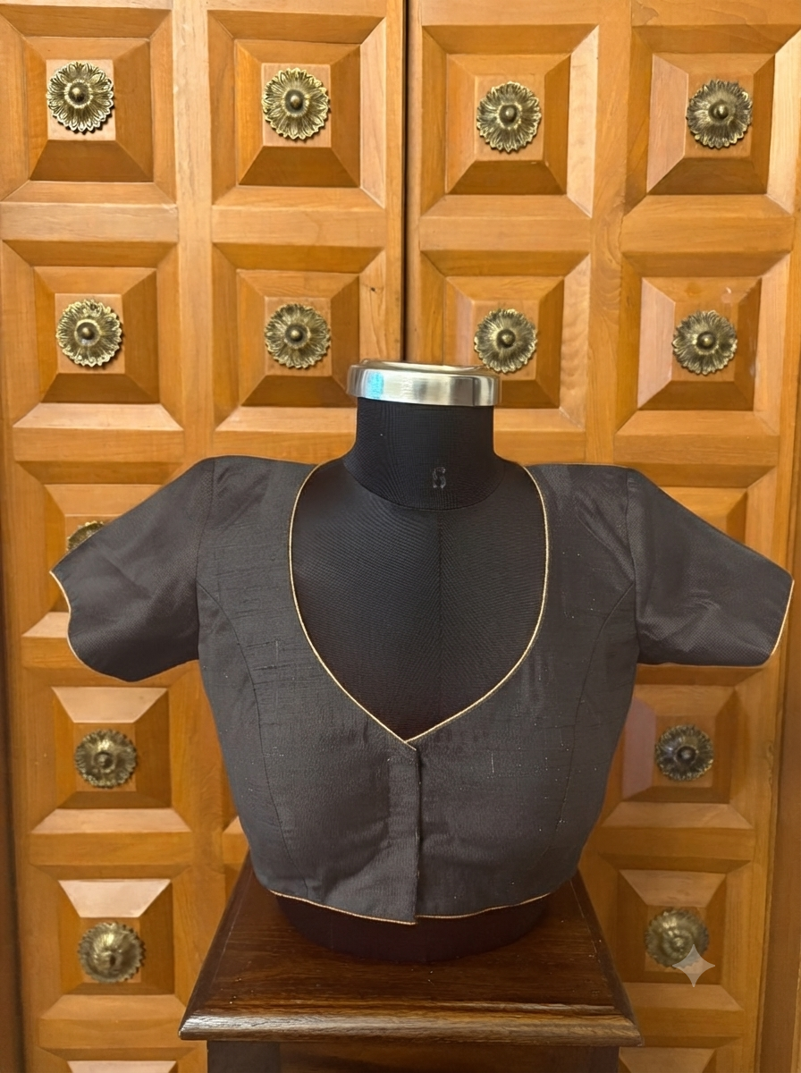 Solids Ethnic - V Neck -Charcoal MS