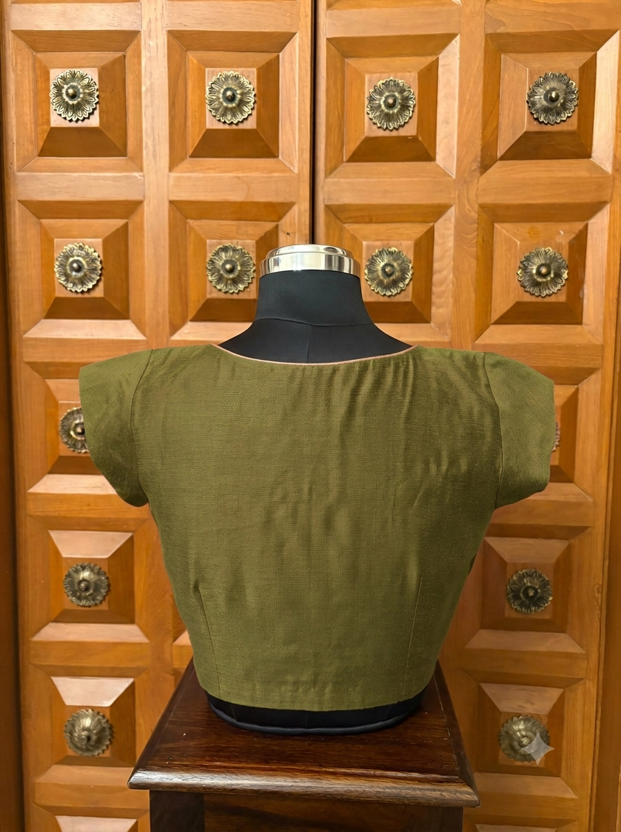 Solids Ethnic - V Neck -Olive Green CS
