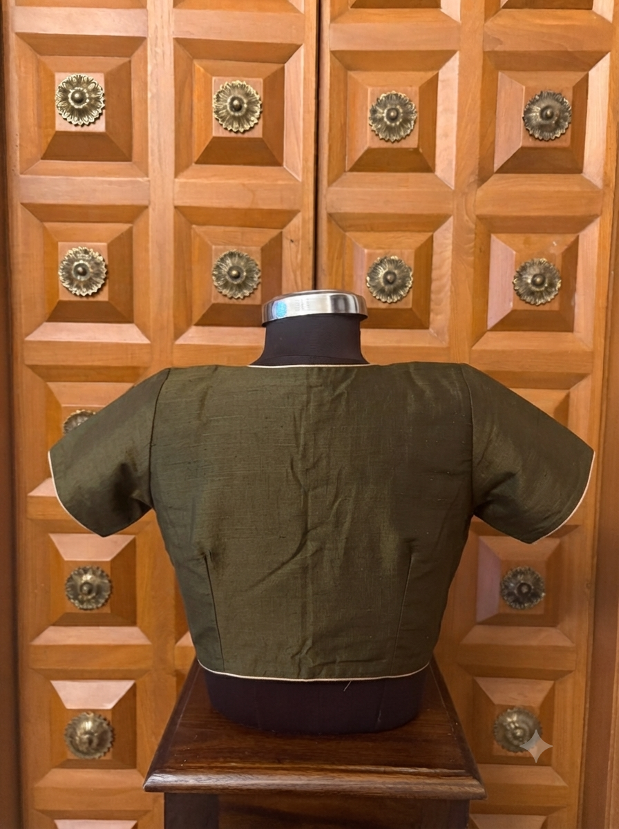 Solids Ethnic - V Neck -Olive Green MS