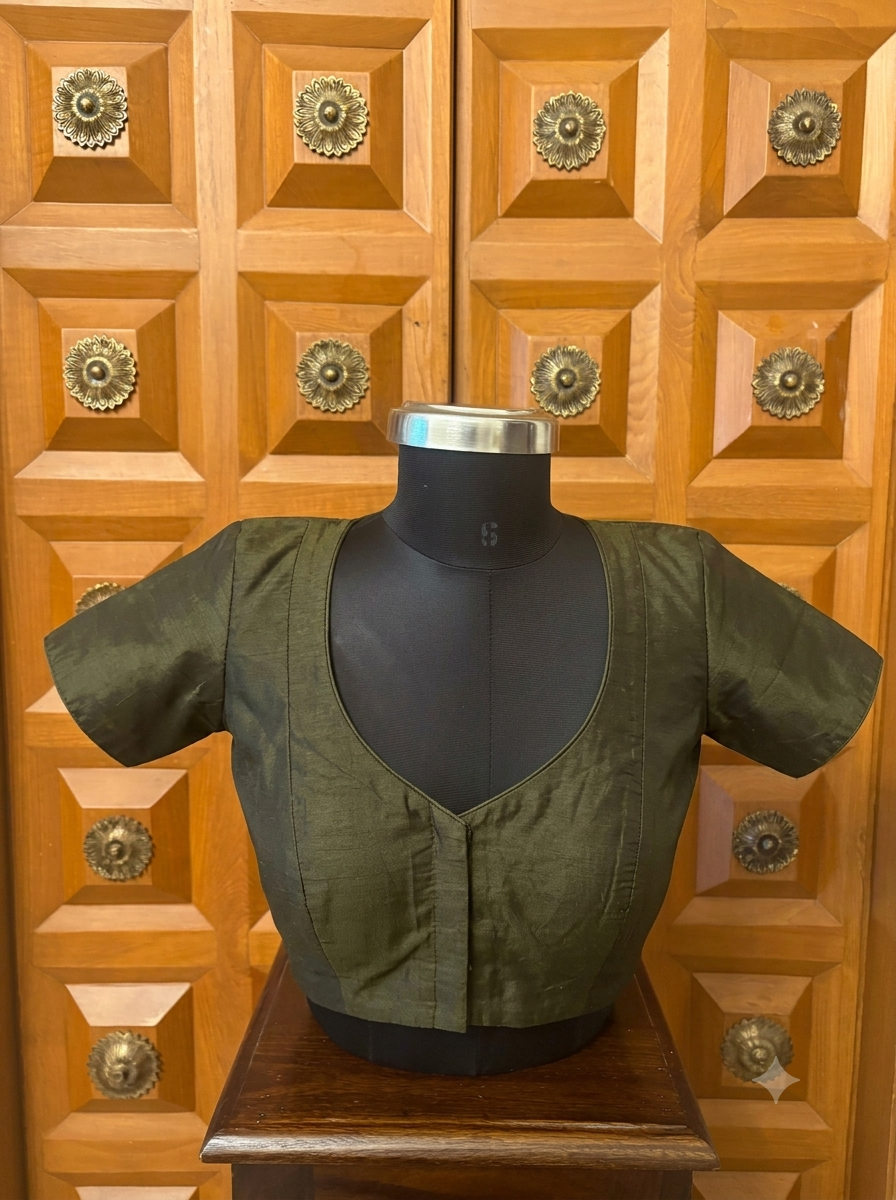 Solids Ethnic - V Neck -Olive Green MS