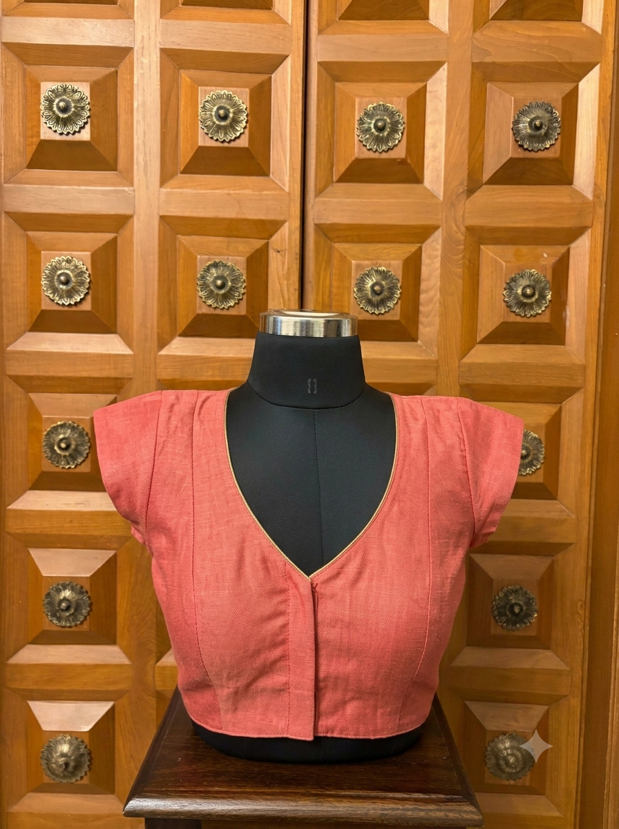 Solids Ethnic - V Neck - Coral CS