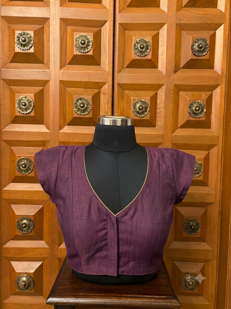 Solids Ethnic - V Neck -Mulberry CS