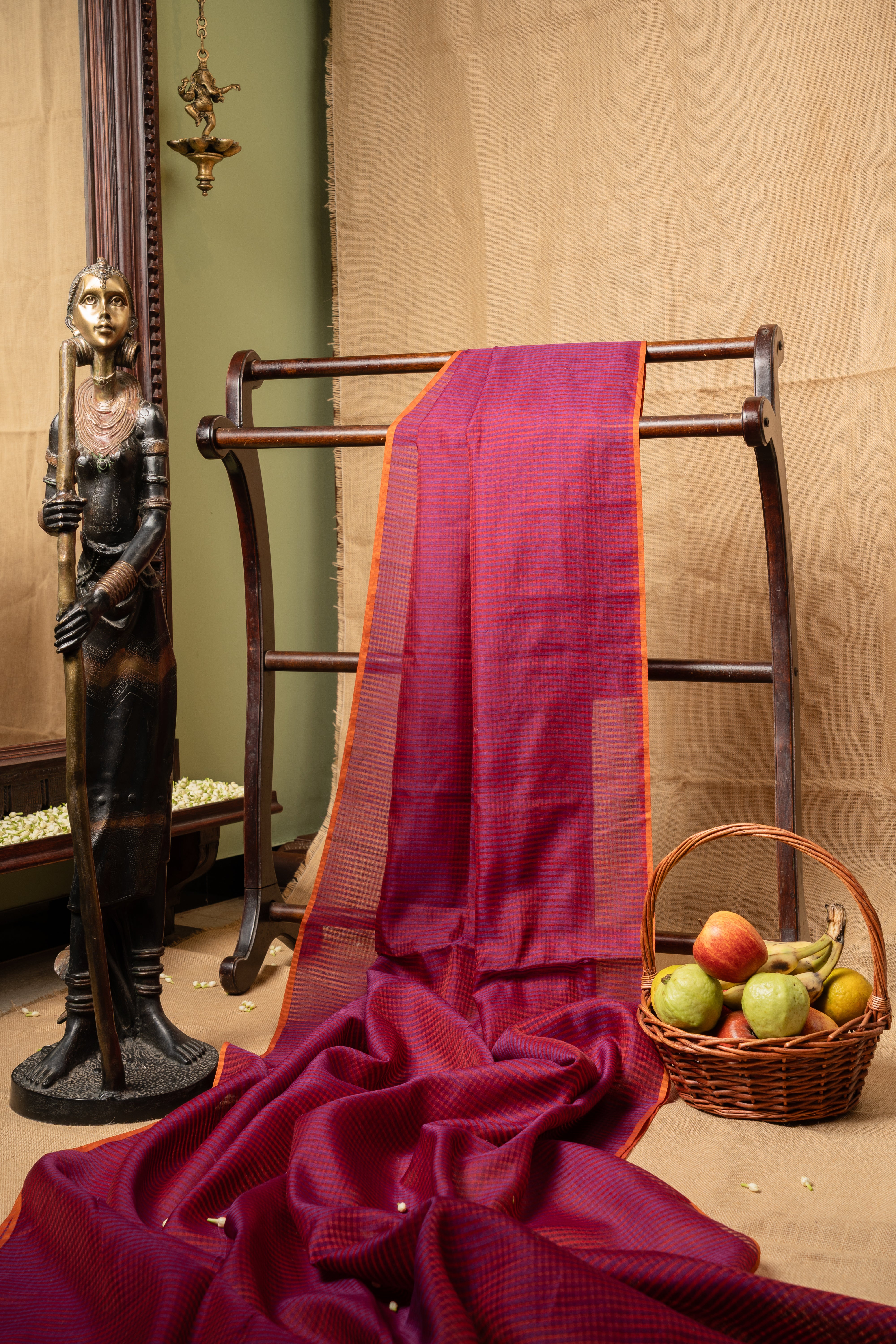 Silk Chanderi - Deep Maroon