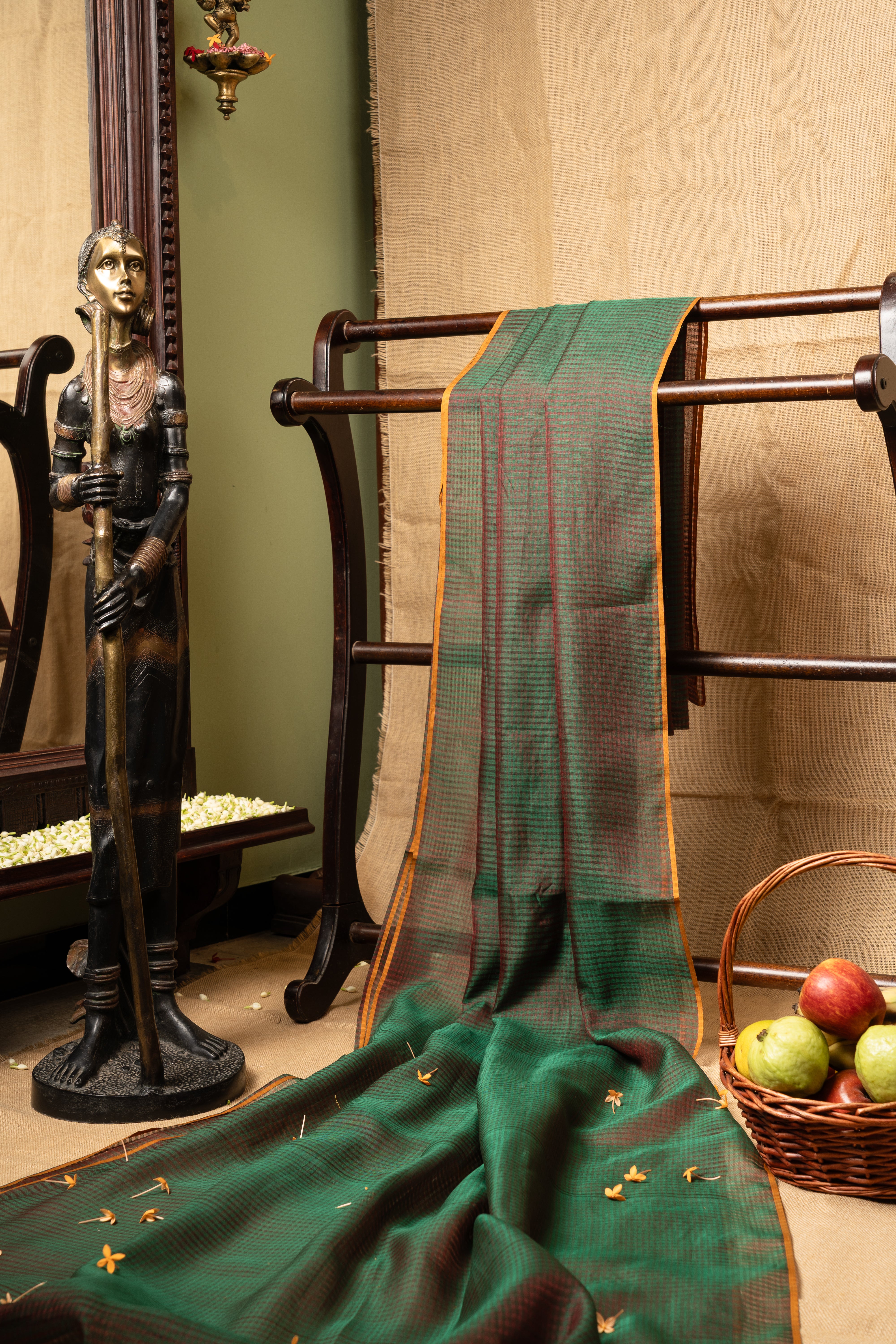 Organza Cascade - Bottle Green