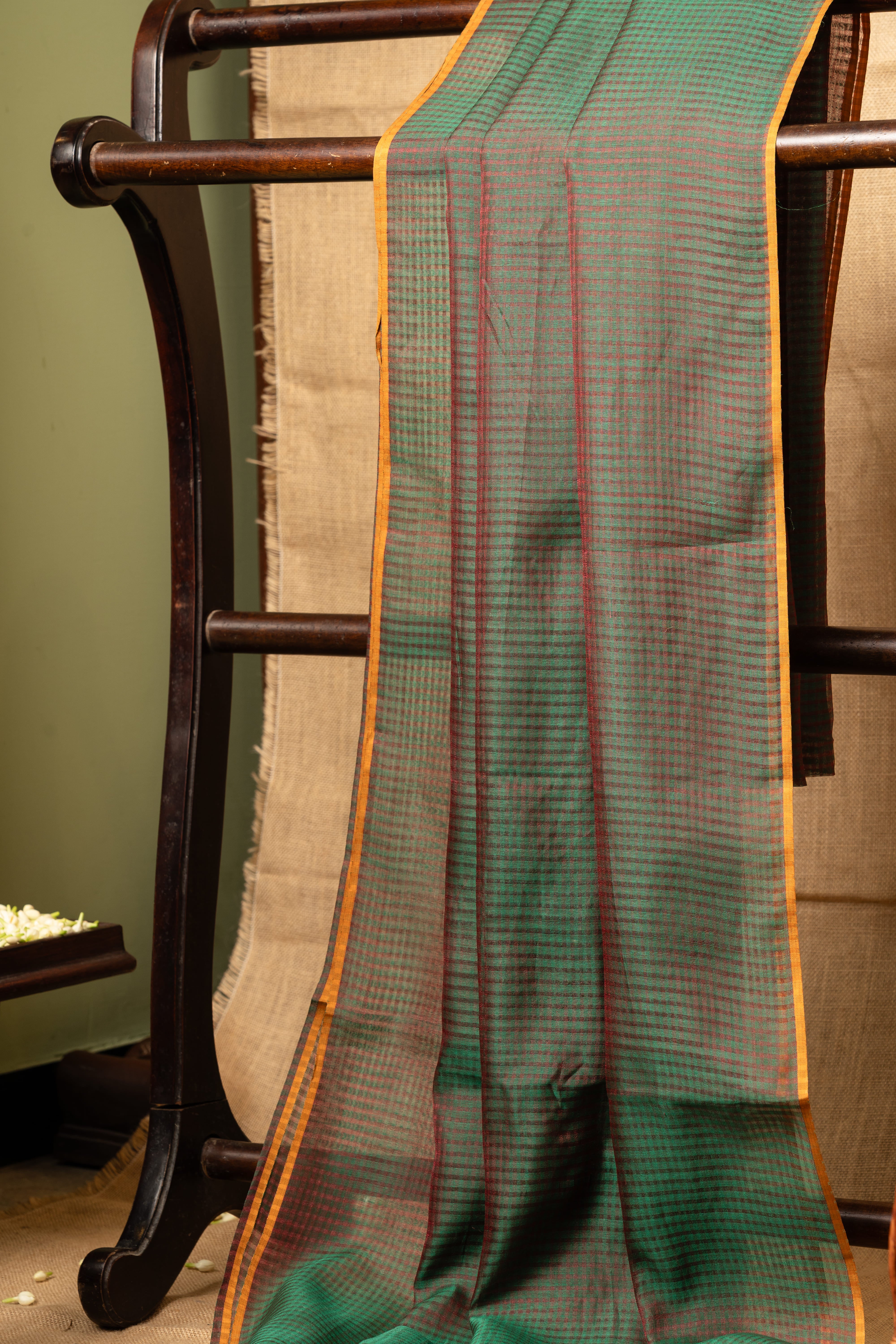 Organza Cascade - Bottle Green