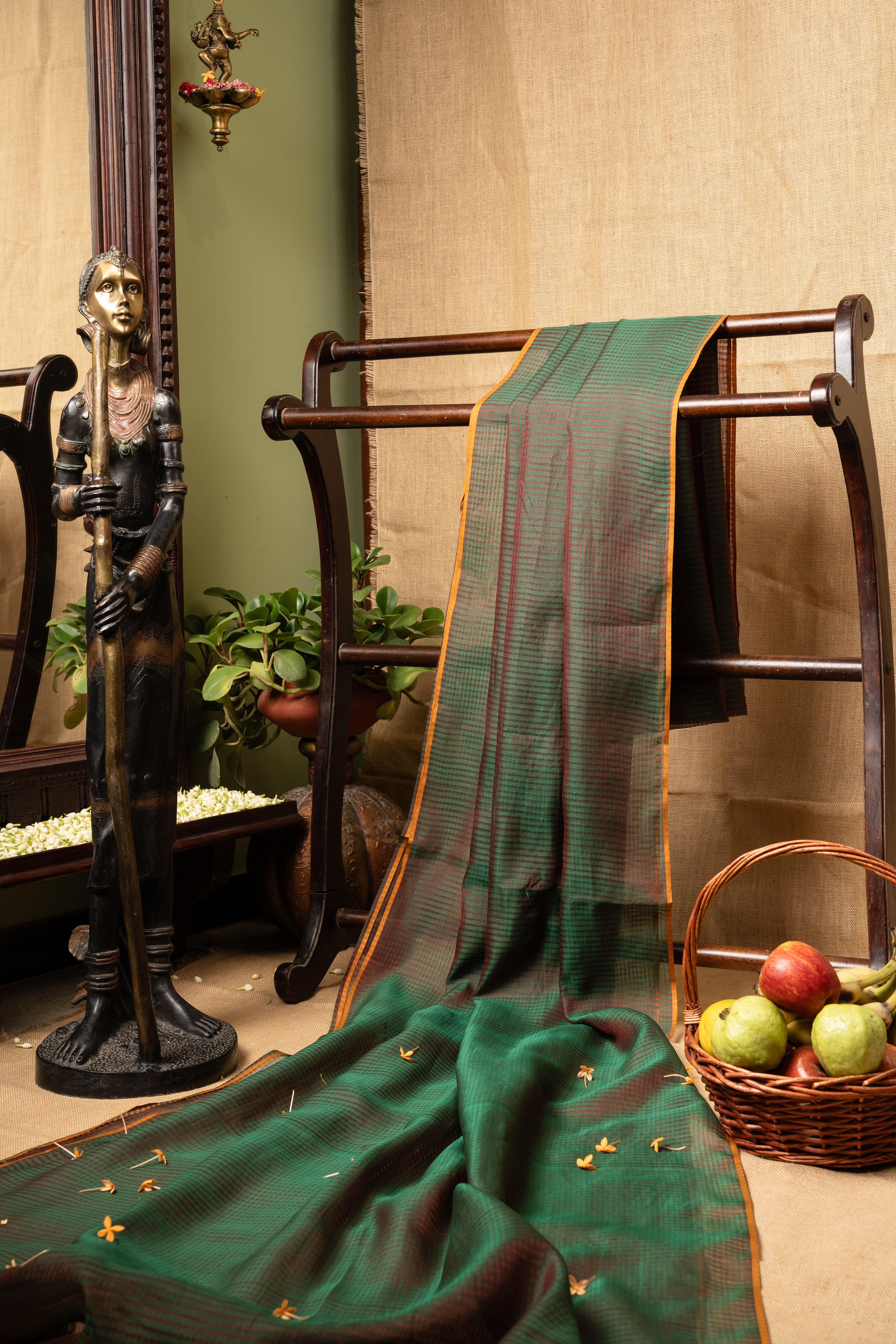 Organza Cascade - Bottle Green