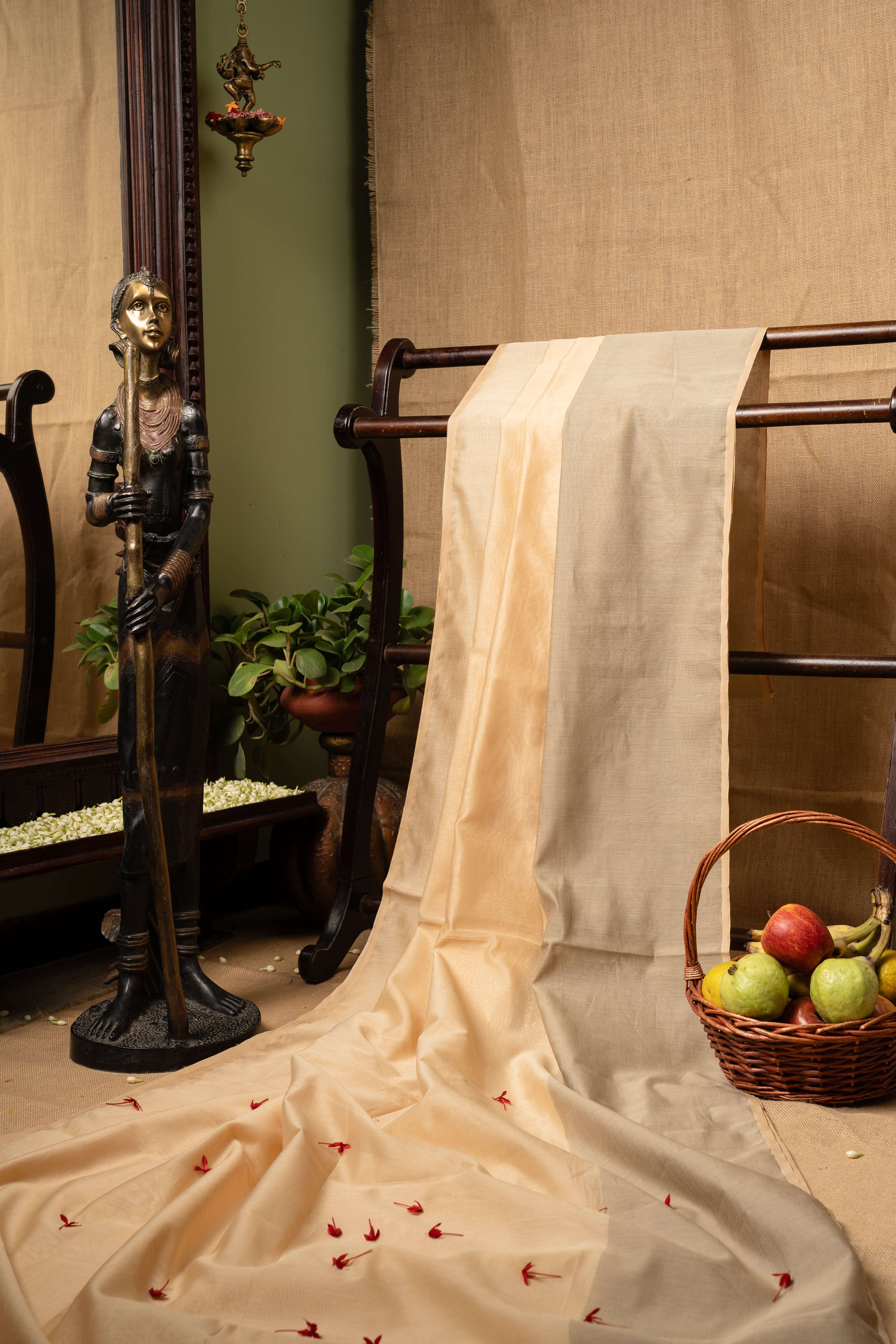 Classic Beige Silk Chanderi