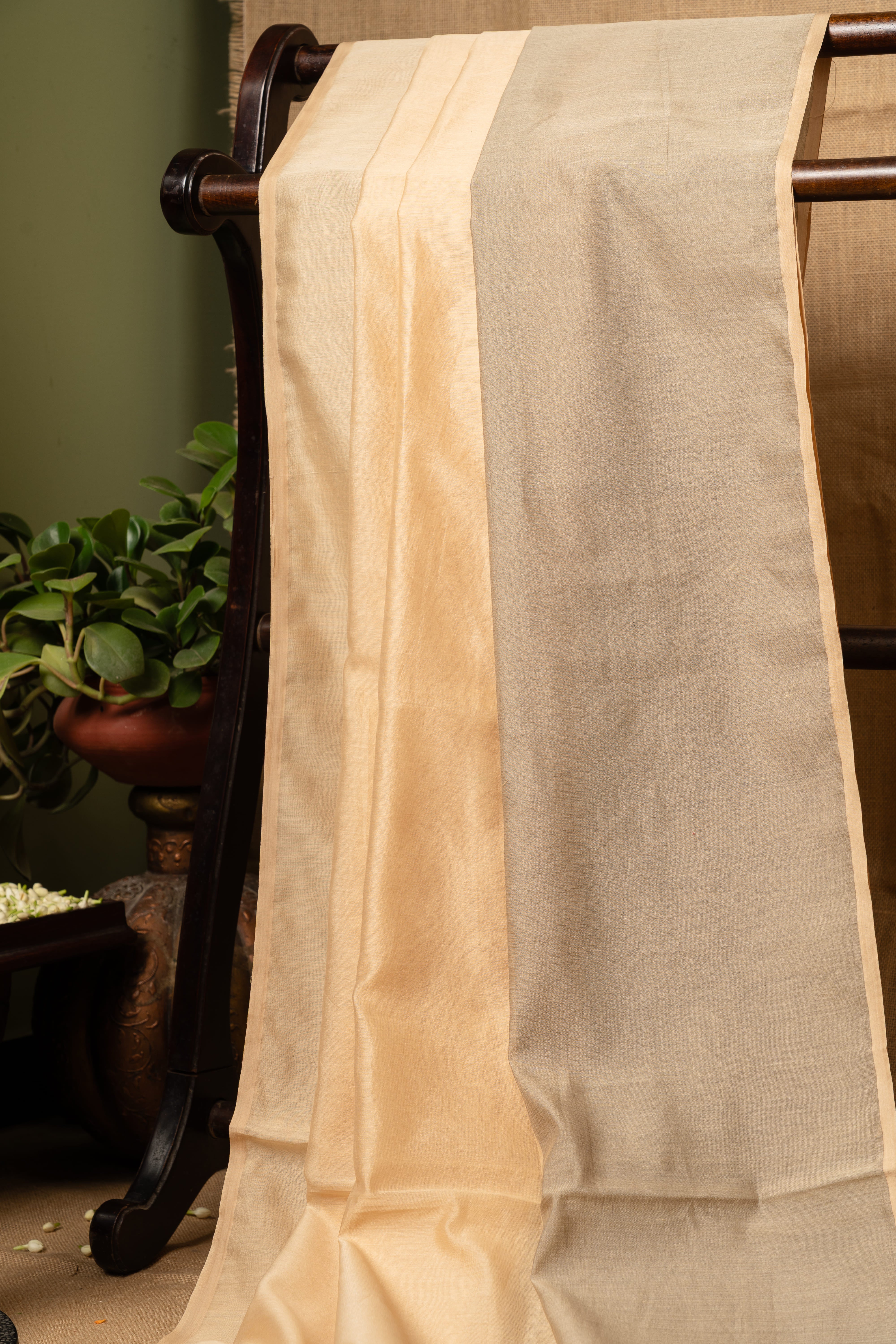 Classic Beige Silk Chanderi