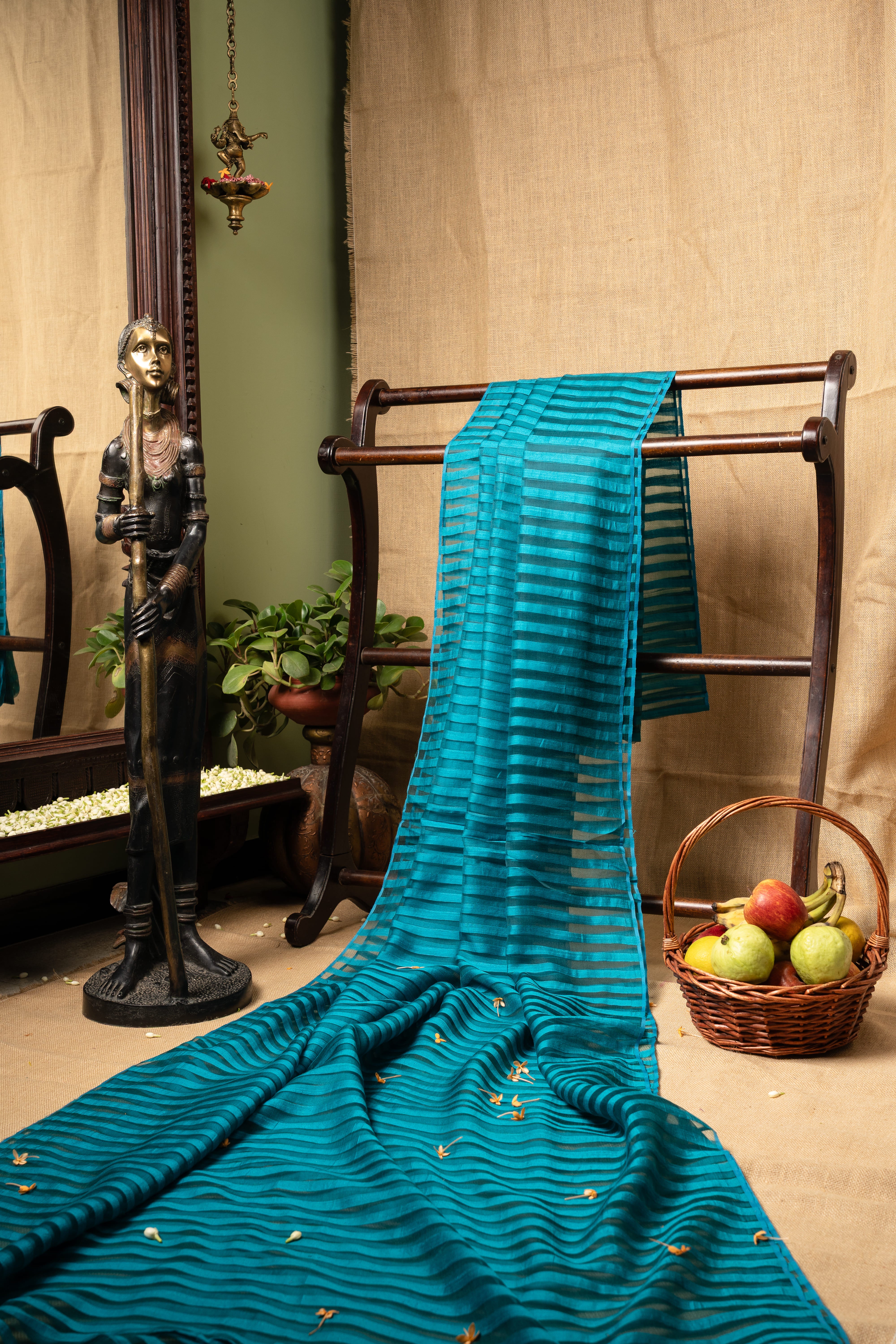 Organza Cascade - Teal Blue