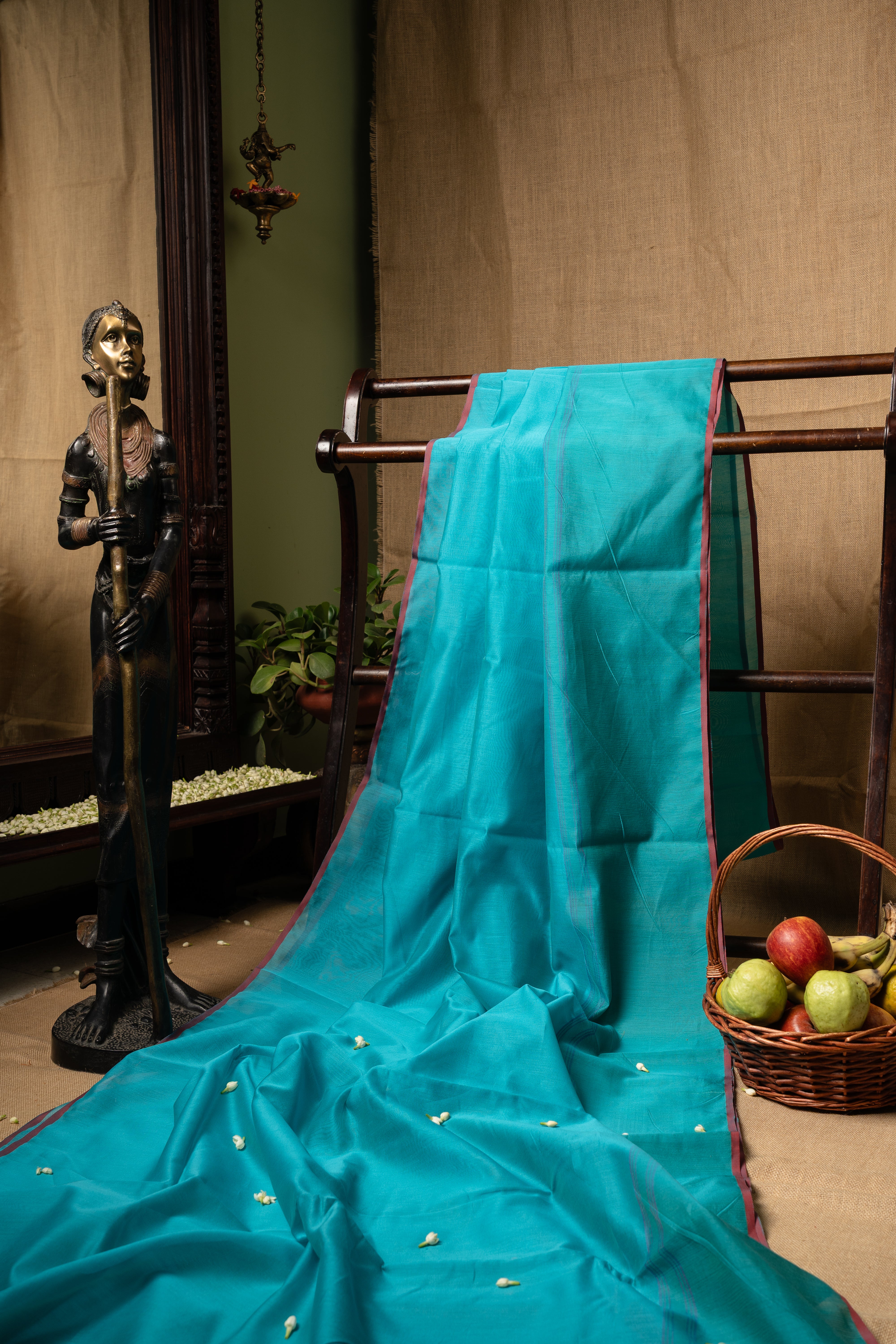 Silk Chanderi - Rama Blue