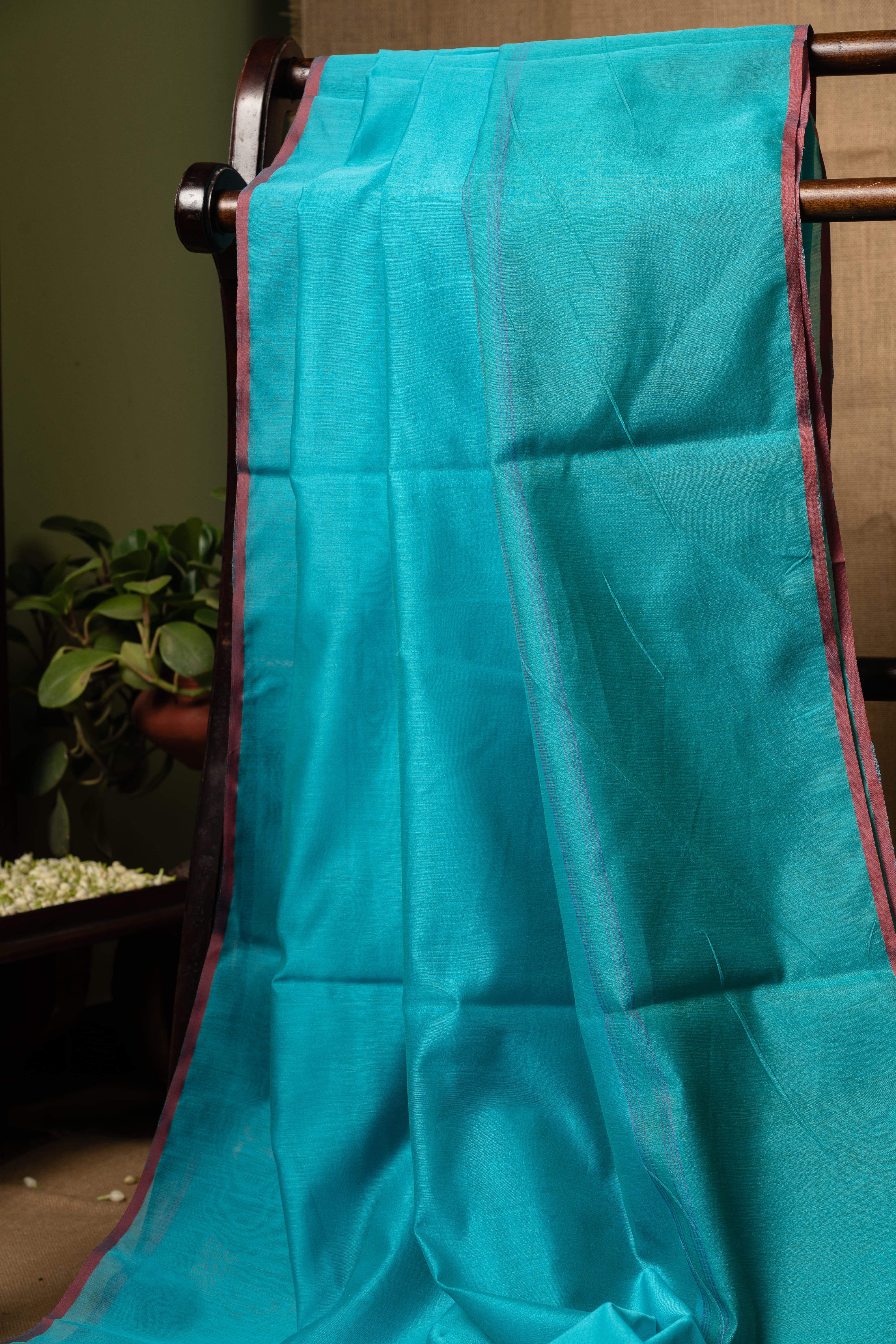 Silk Chanderi - Rama Blue