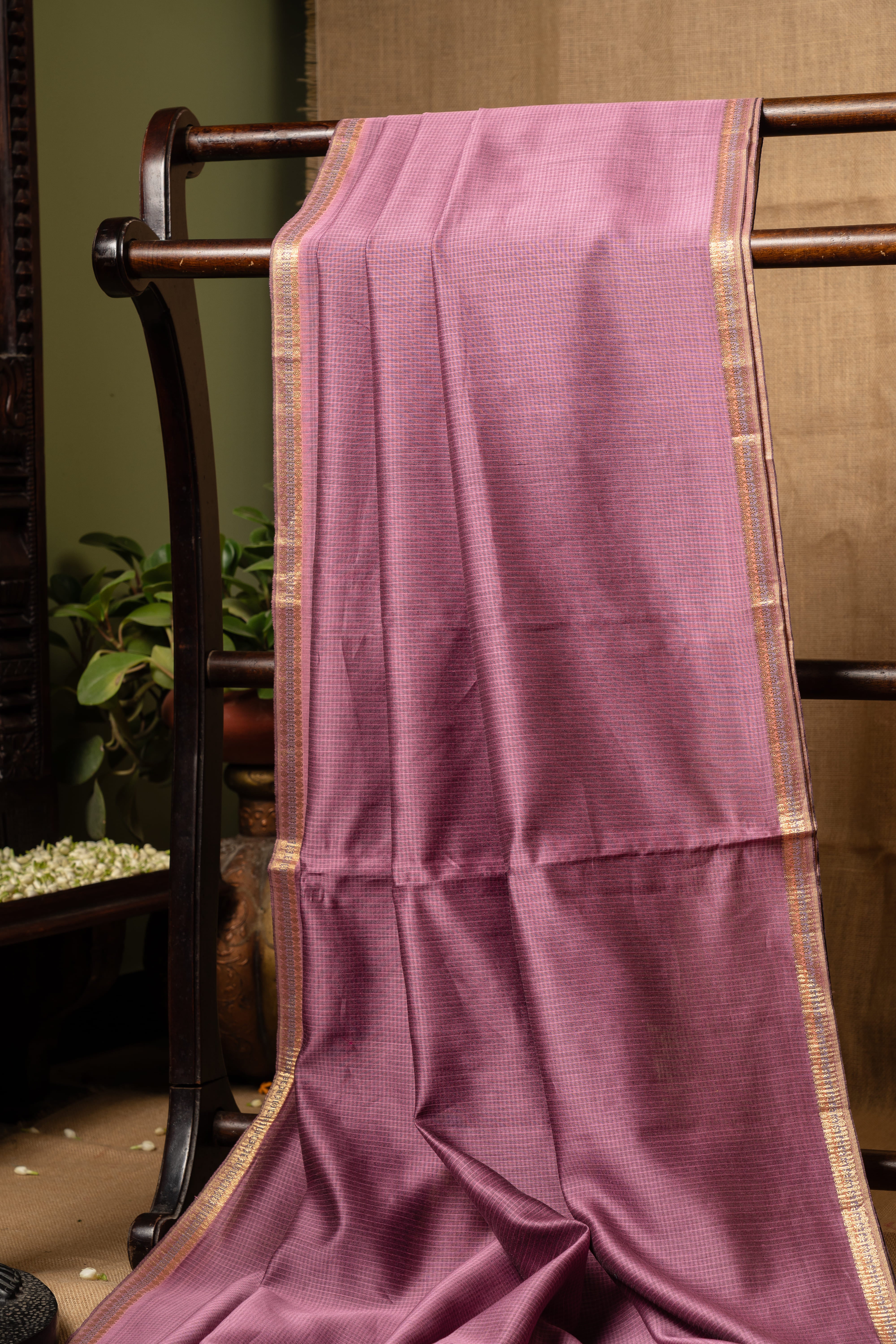 Silk Chanderi - Chocolate Pink