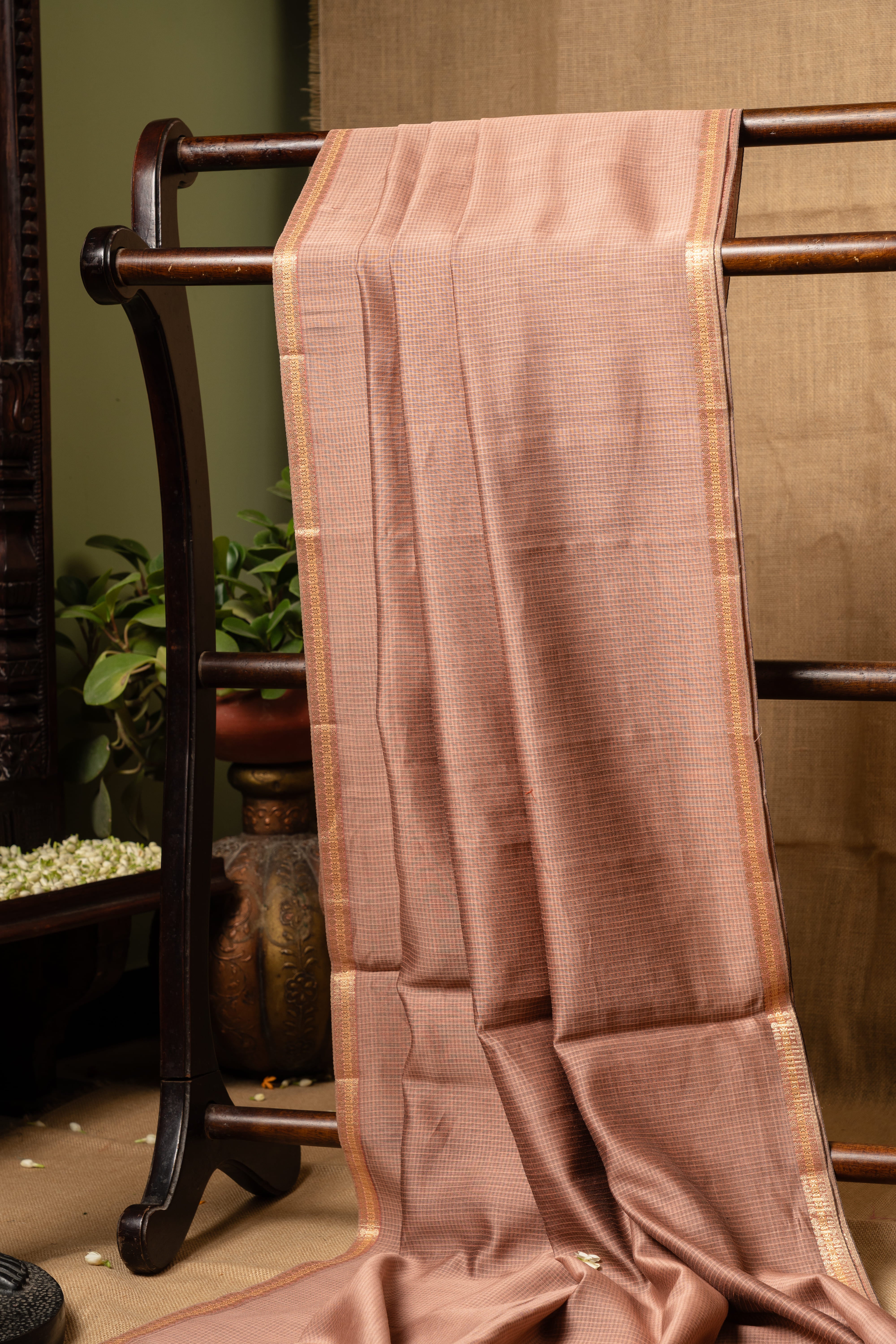 Silk Chanderi - Onion Peel