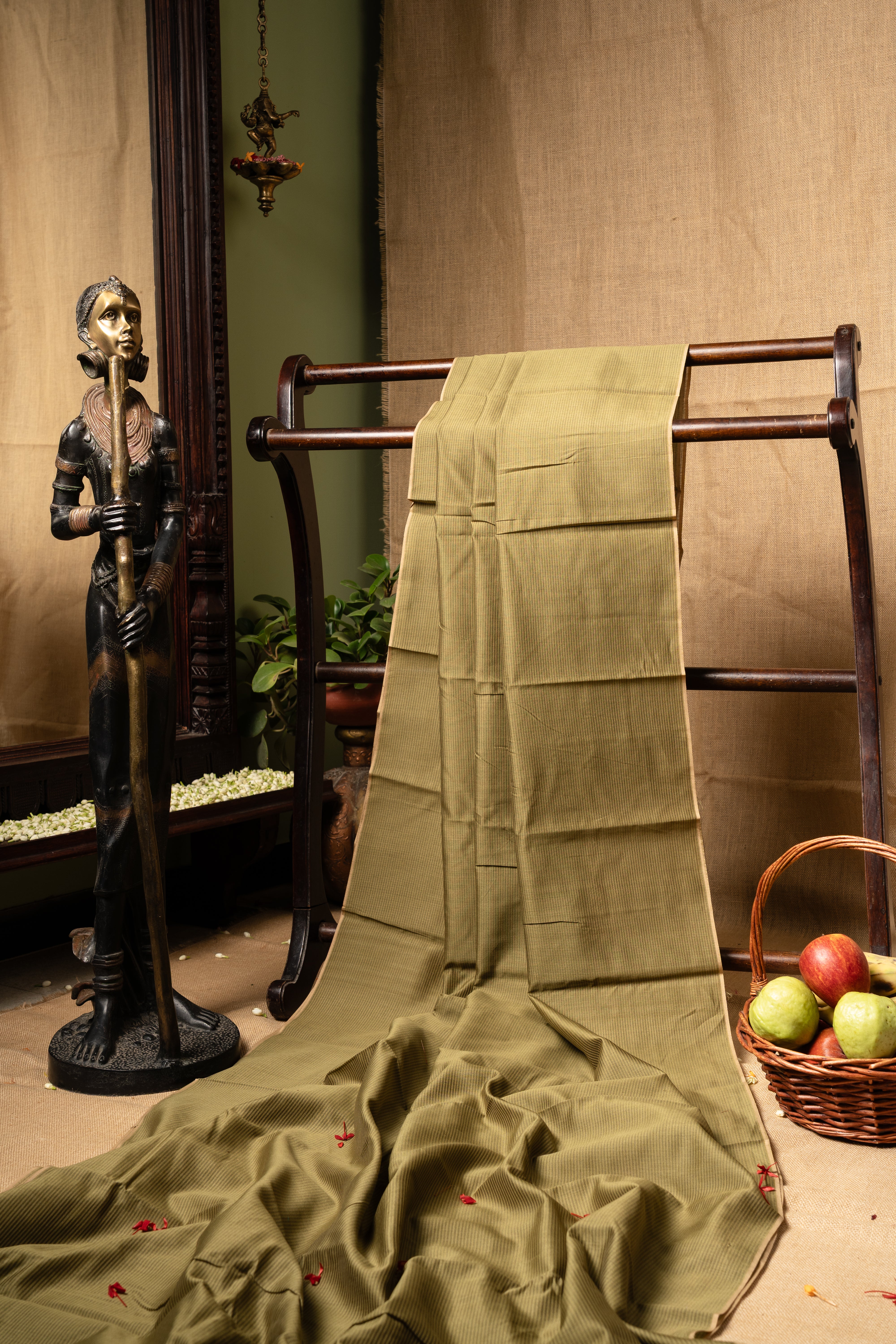 Silk Chanderi - Mehandi green