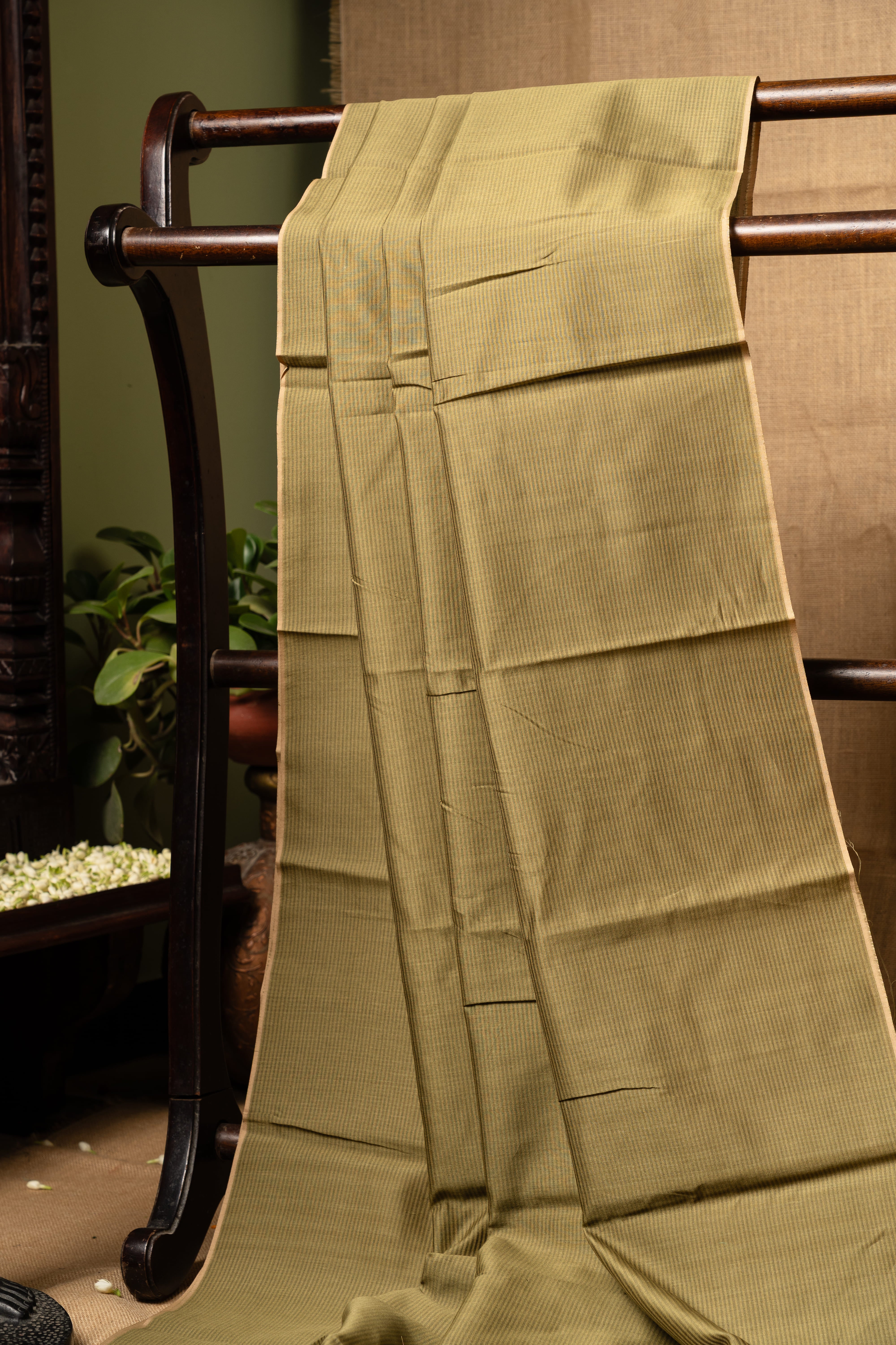 Silk Chanderi - Mehandi green