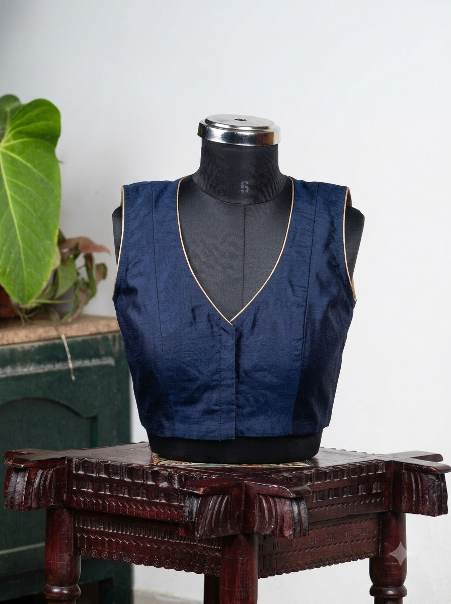 Solids Ethnic - 'V' Neck - Navy Blue SL