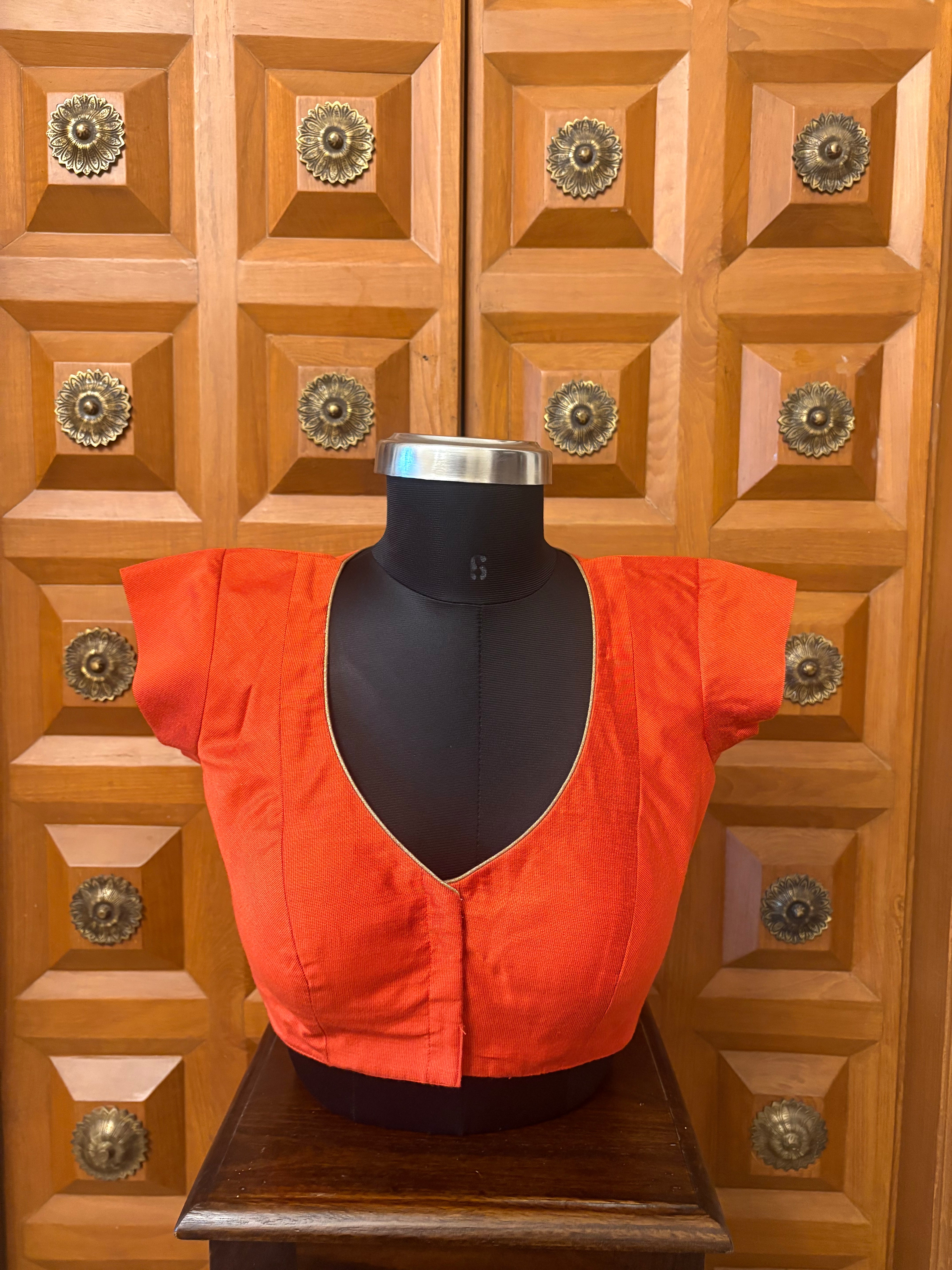 Solids Ethnic - 'V' Neck - Coral Ember CS