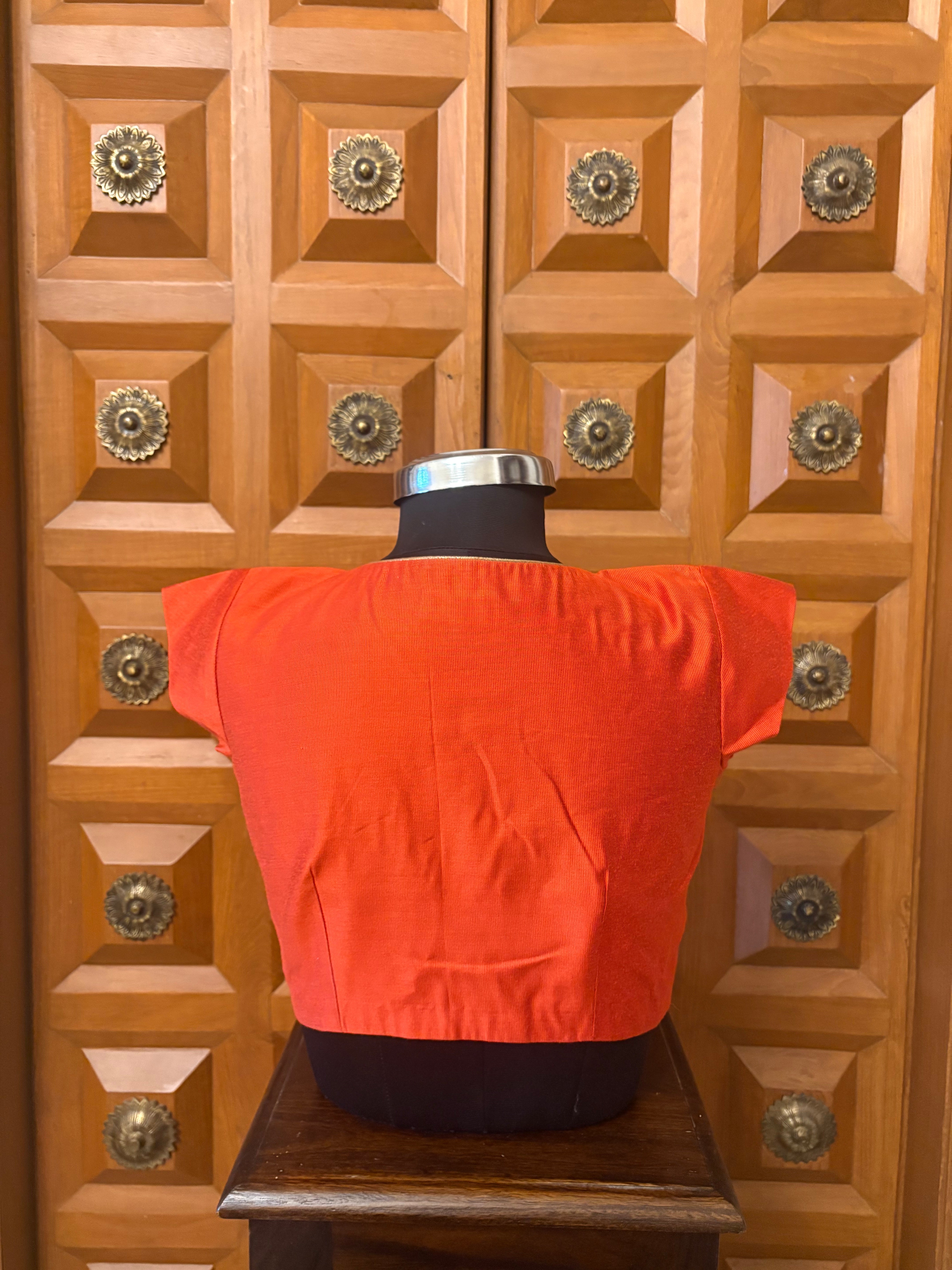Solids Ethnic - 'V' Neck - Coral Ember CS