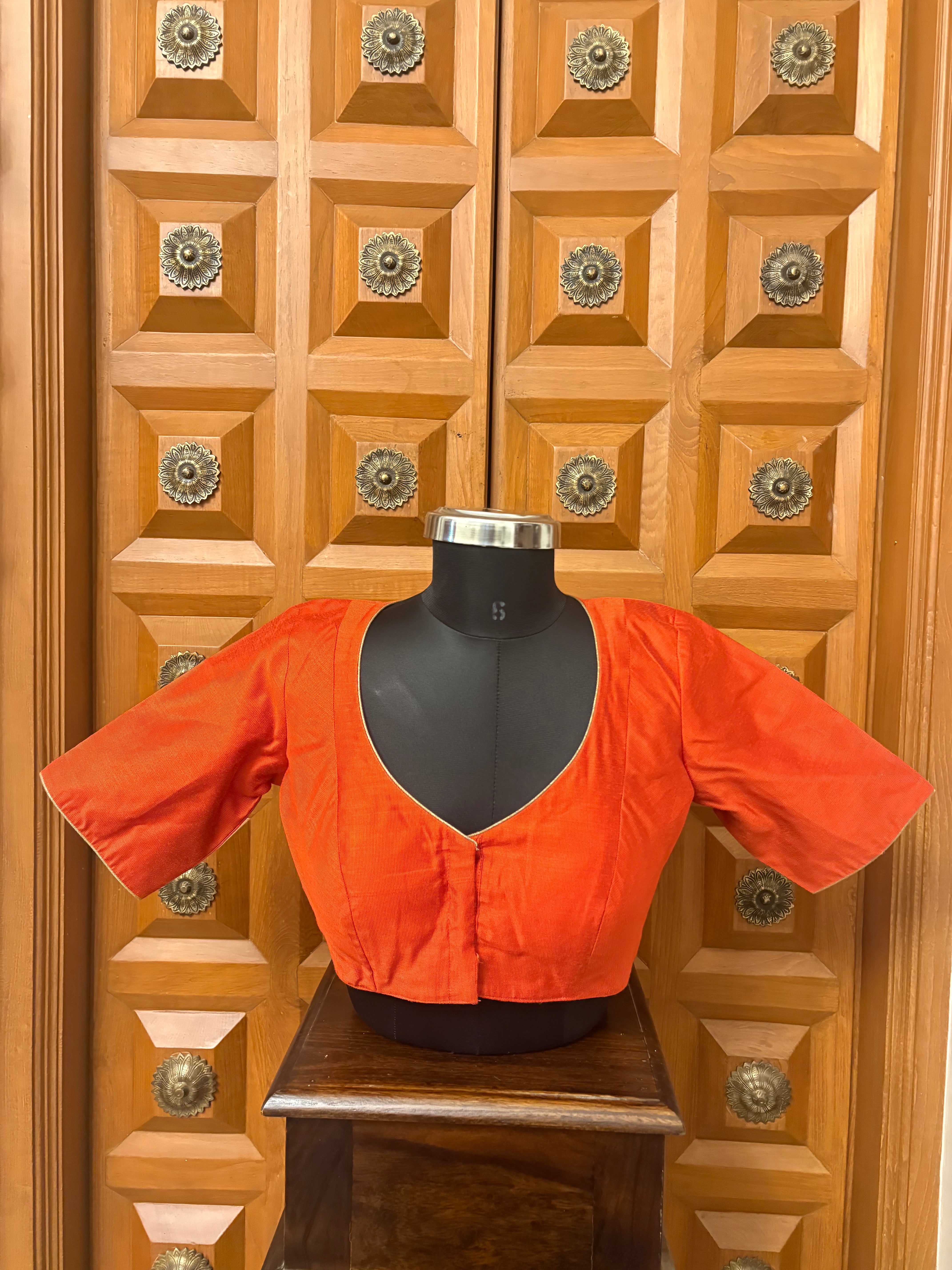 Solids Ethnic - 'V' Neck - Coral Ember ES