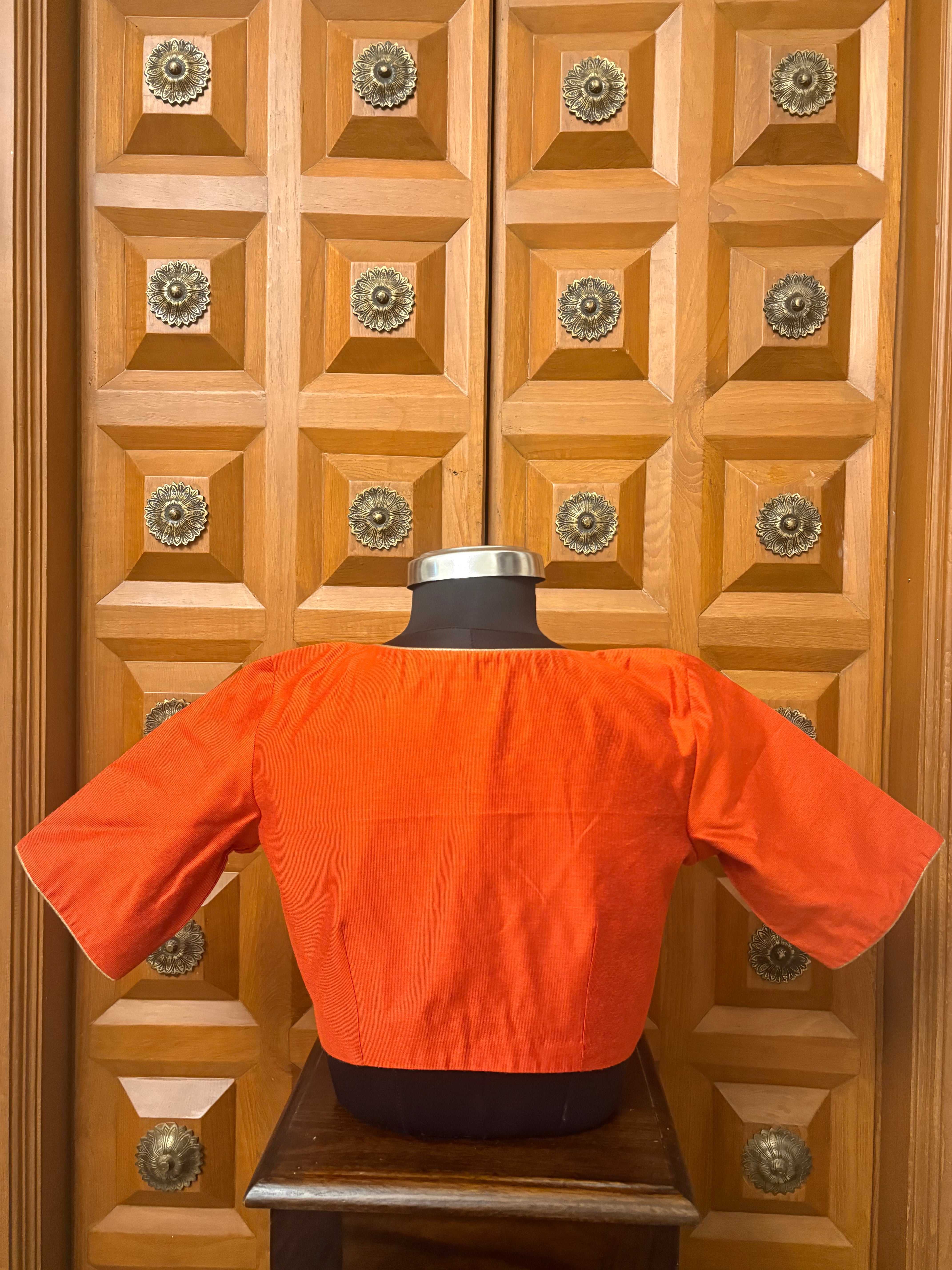 Solids Ethnic - 'V' Neck - Coral Ember ES
