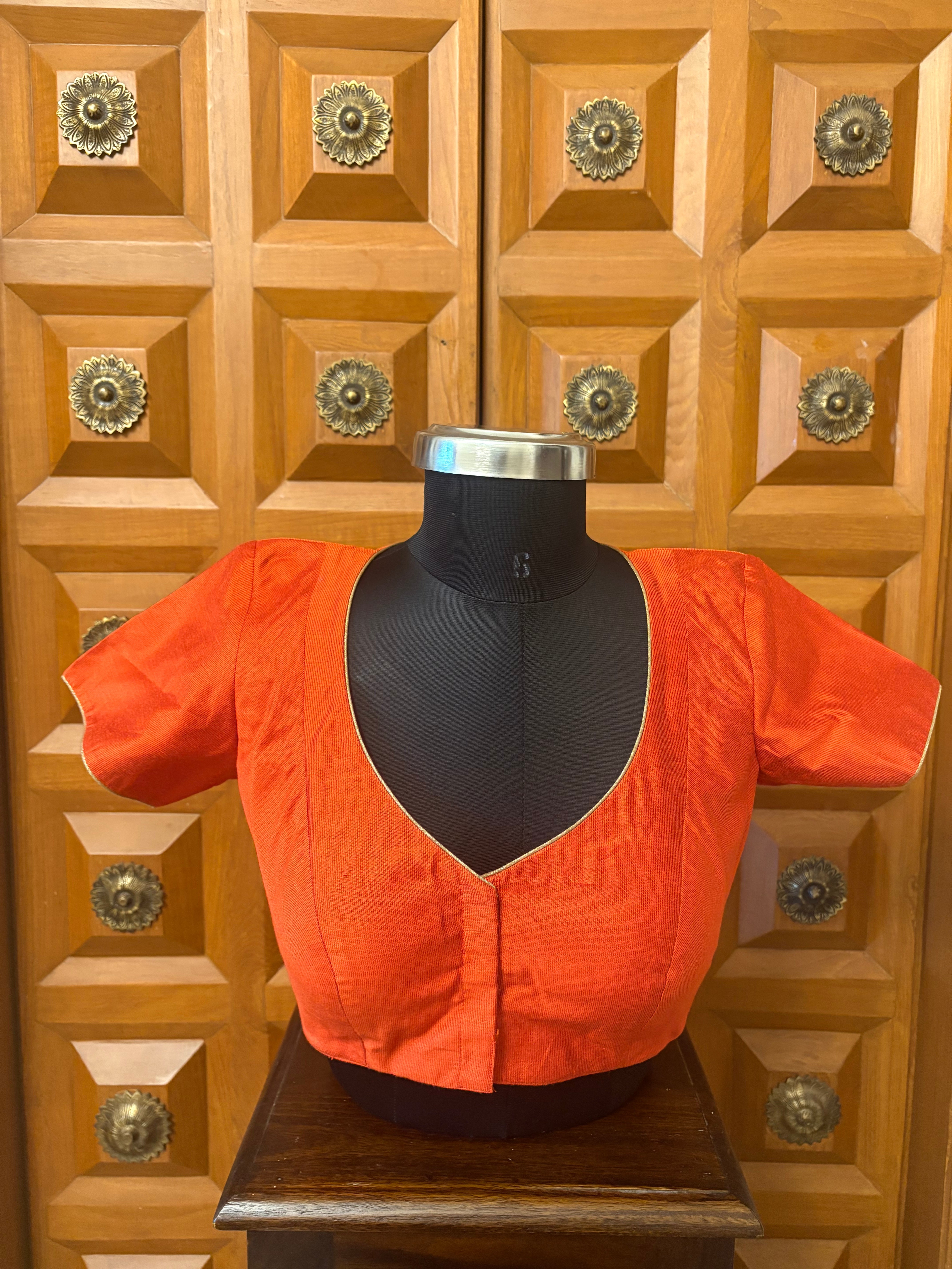 Solids Ethnic - 'V' Neck - Coral Ember MS
