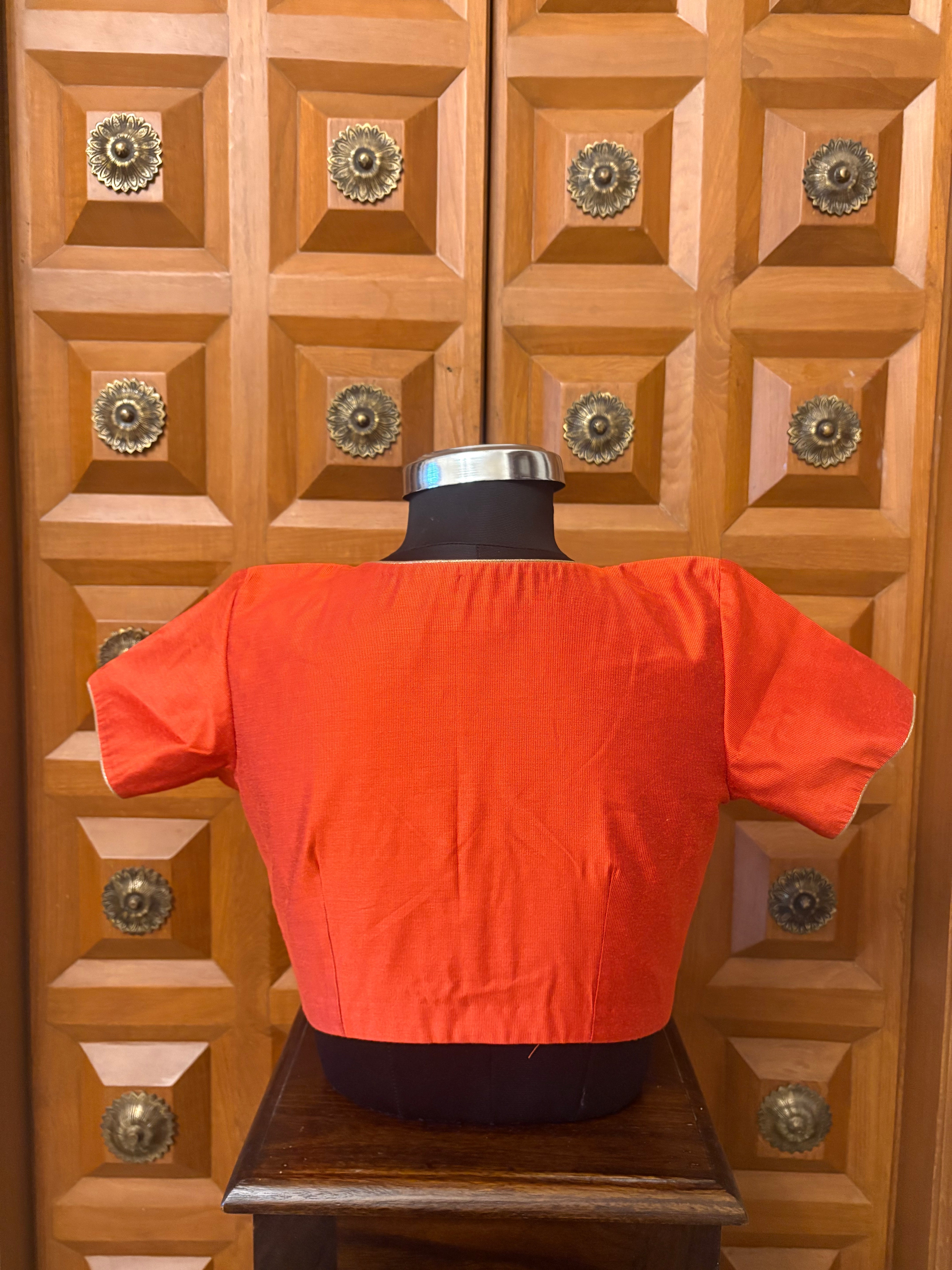 Solids Ethnic - 'V' Neck - Coral Ember MS