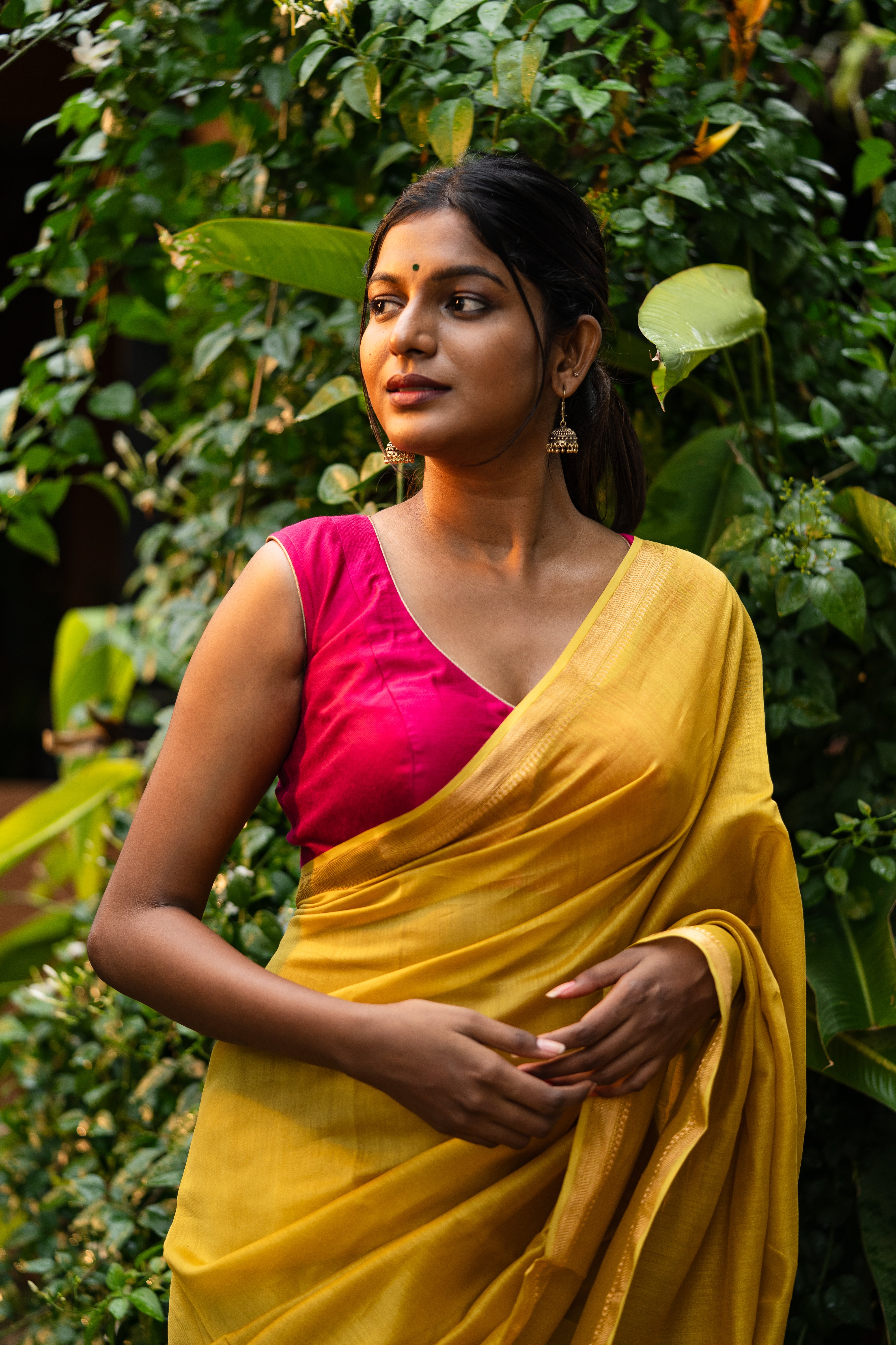 Solids Ethnic - 'V' Neck - Pink Garnet SL