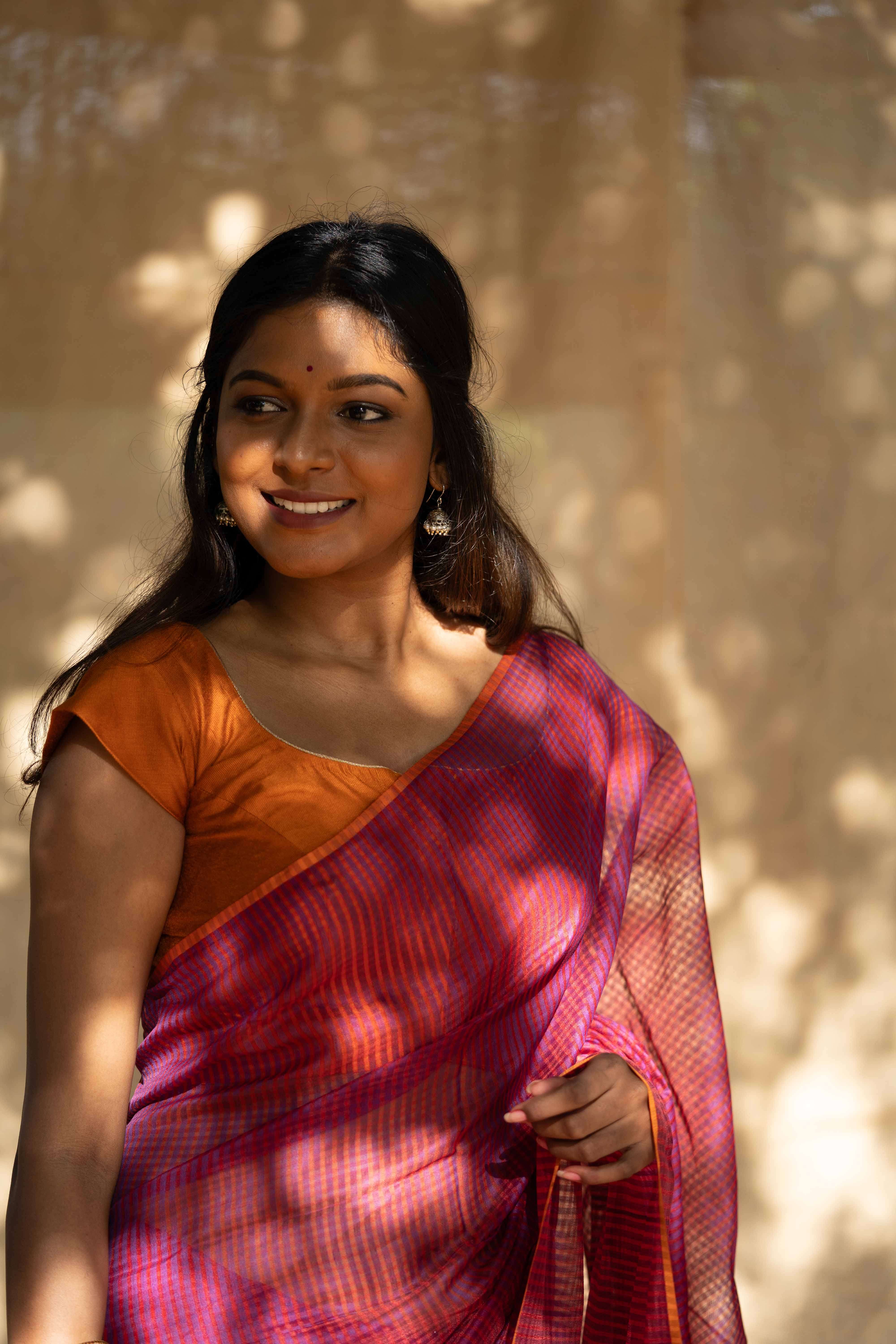 Silk Chanderi - Deep Maroon