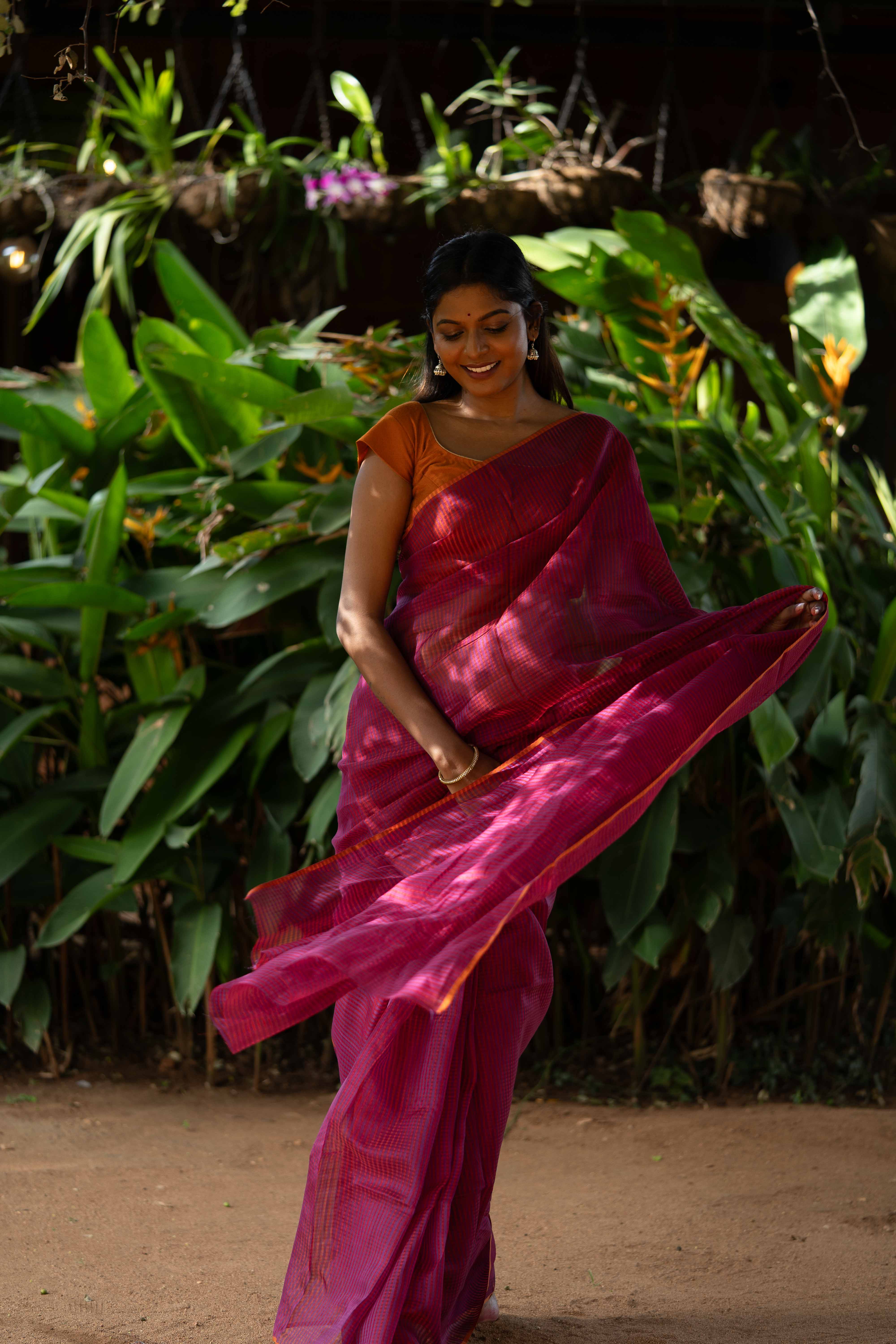 Silk Chanderi - Deep Maroon
