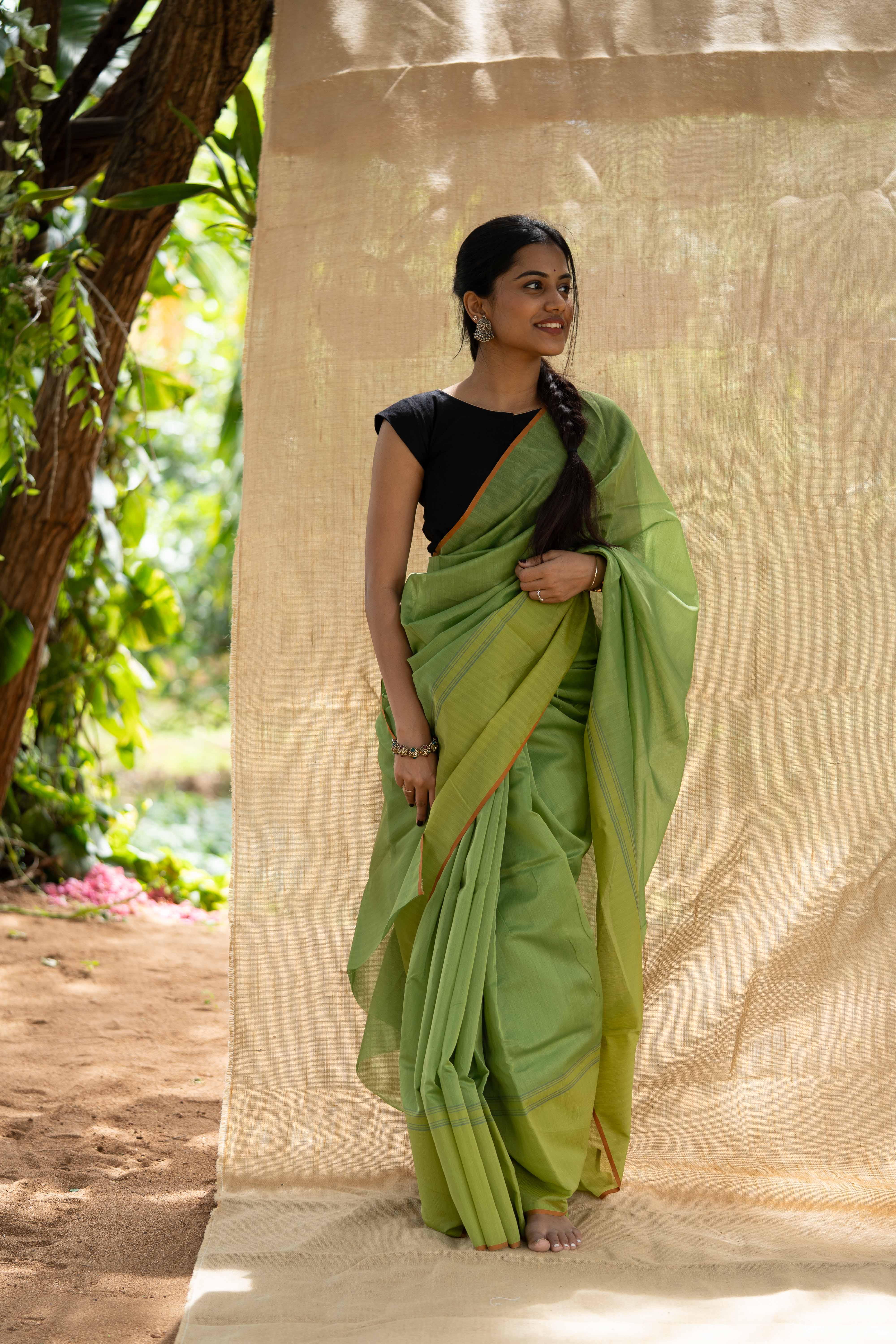 Silk Chanderi - Moong Green